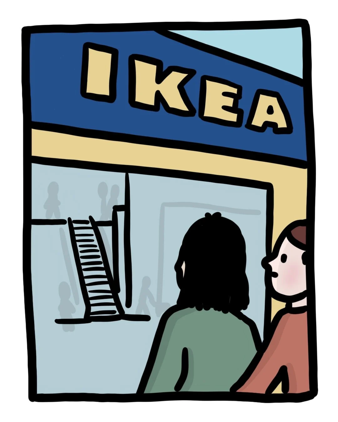 Is it just me or is it a rule that in a couple @ikea is one person&rsquo;s happy place and the other person&rsquo;s nightmare? Julie said she asked this question earnestly and wasn&rsquo;t even being sassy&hellip; #comic
