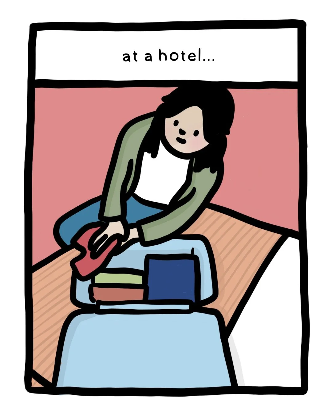 I get sleeping freedom but I miss our dog, even the less than ideal parts! See how cute Nutmeg is on the last slide. #comic #dog