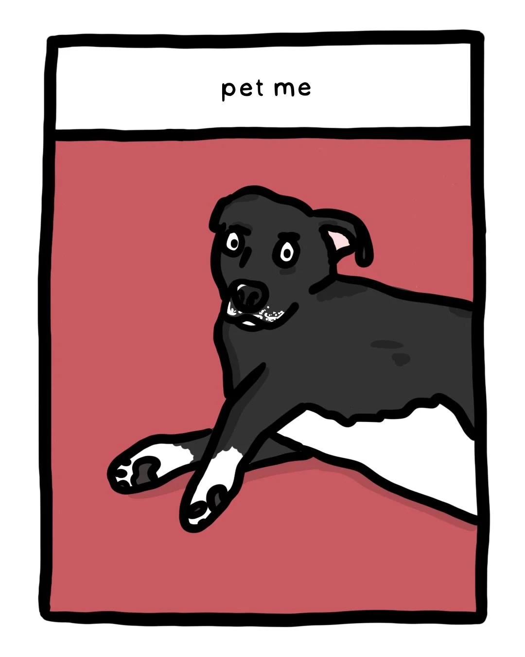 When you have a demanding cat-dog: wants attention in a very specific, kind-of-unknown way, and then leaves because you&rsquo;re doing it wrong. #comic #dog