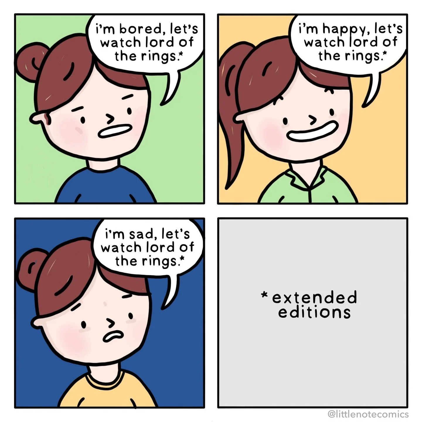 Someone asked me where I stood on a nerdy scale, and I said &ldquo;well, I really like Lord of the Rings!&rdquo; (not comparable to Julie though). Here are some fun LOTR comics from over the years! #comic #lotr #tolkien