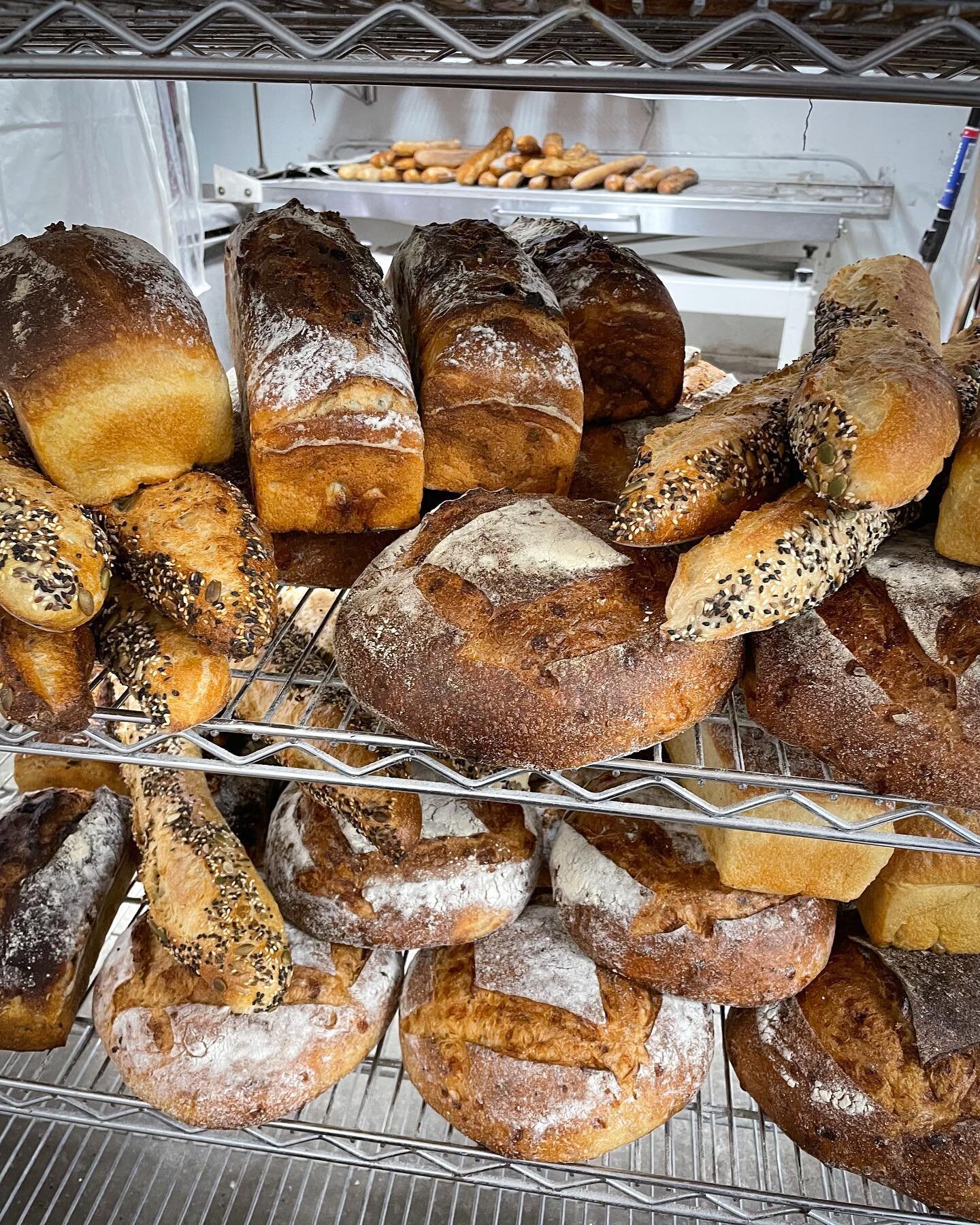 Mountains of bread! 
#breadbaking #baguettes