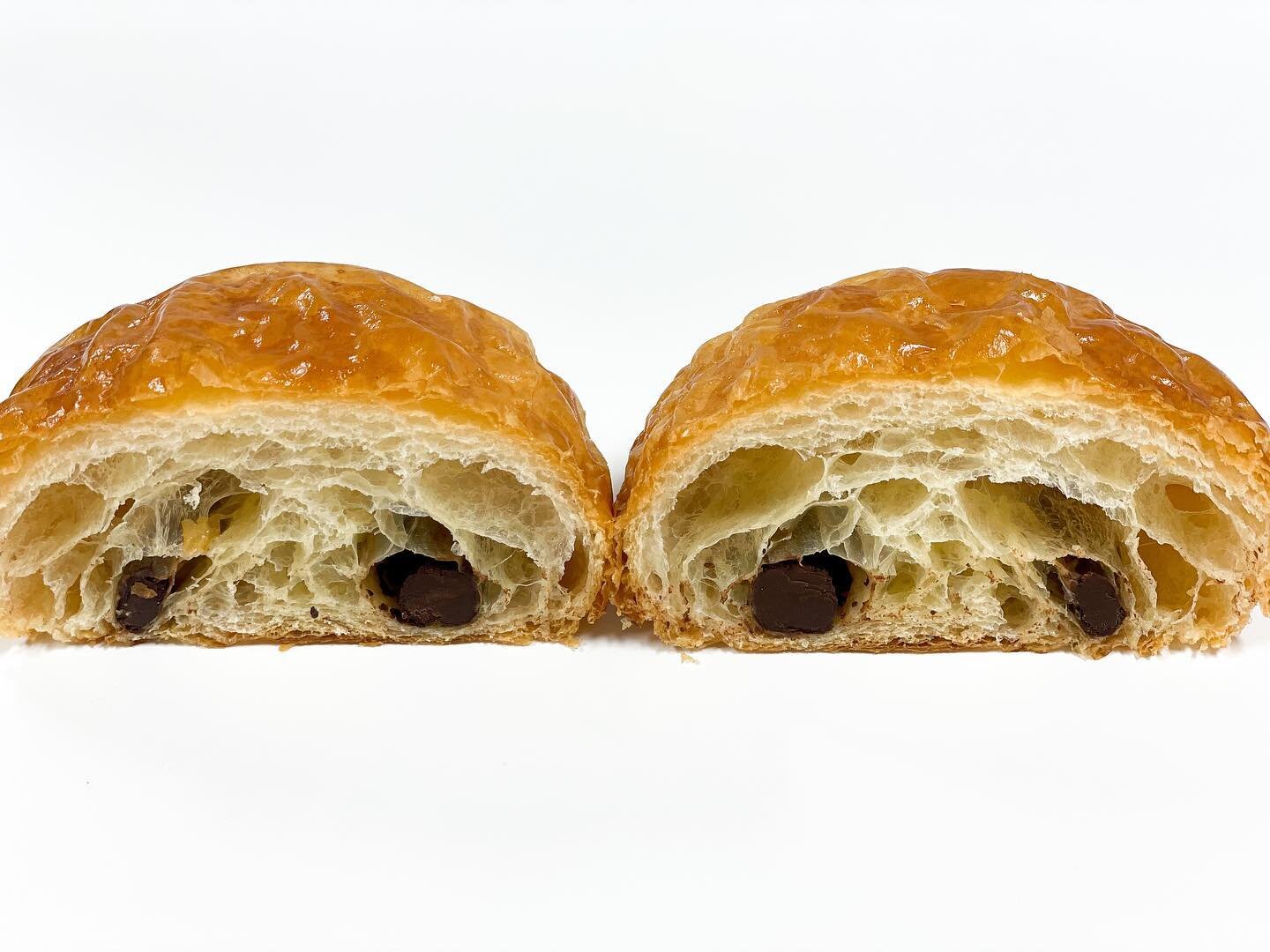 The tried and true pain au chocolat 
#valrhona #croissants #chocolate