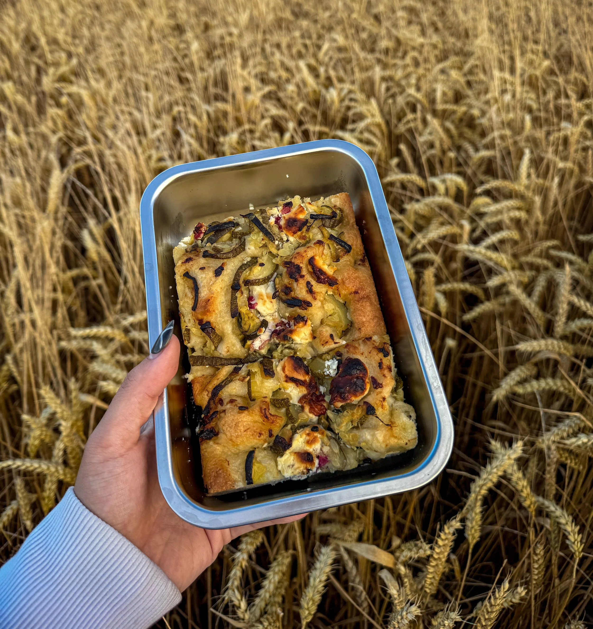 Courgette, Goat's Cheese and Fruit Vinegar Focaccia