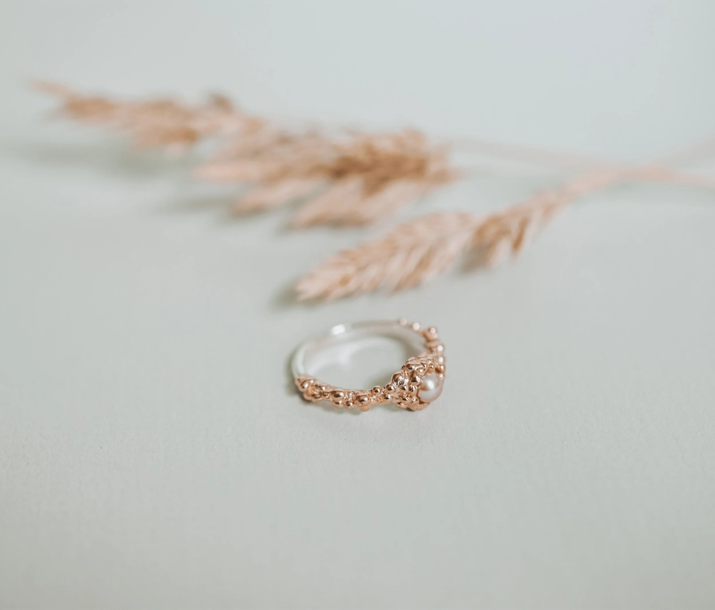 Pink-pearl-ring-rose-gold-bubbly-texture-Militza-Ortiz.jpg