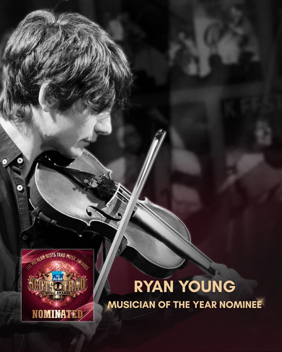 We&rsquo;re thrilled to share that the incredible Ryan Young (@ryanyoungfiddle) has been nominated for Musician of the Year at the MG ALBA Scots Trad Music Awards!

Public voting is open now until Sunday, November 16!
Show your support and cast your 