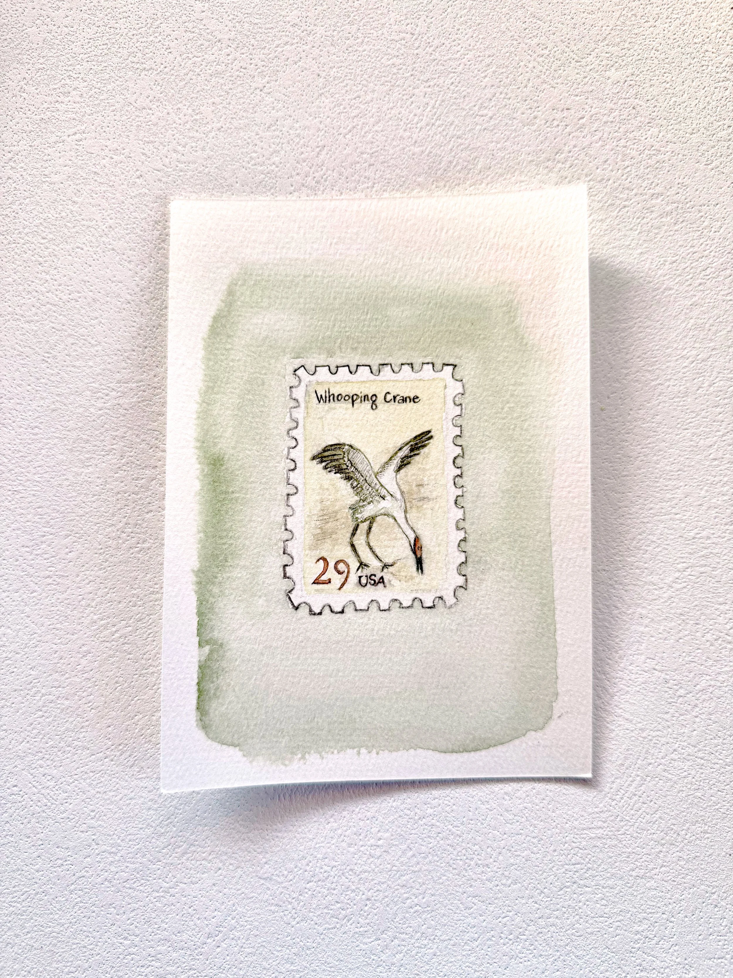 Vintage Stamp Whooping Crane