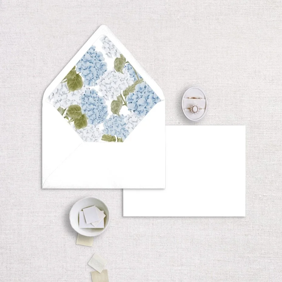 Hydrangea Floral Envelope Liner, Set of 25