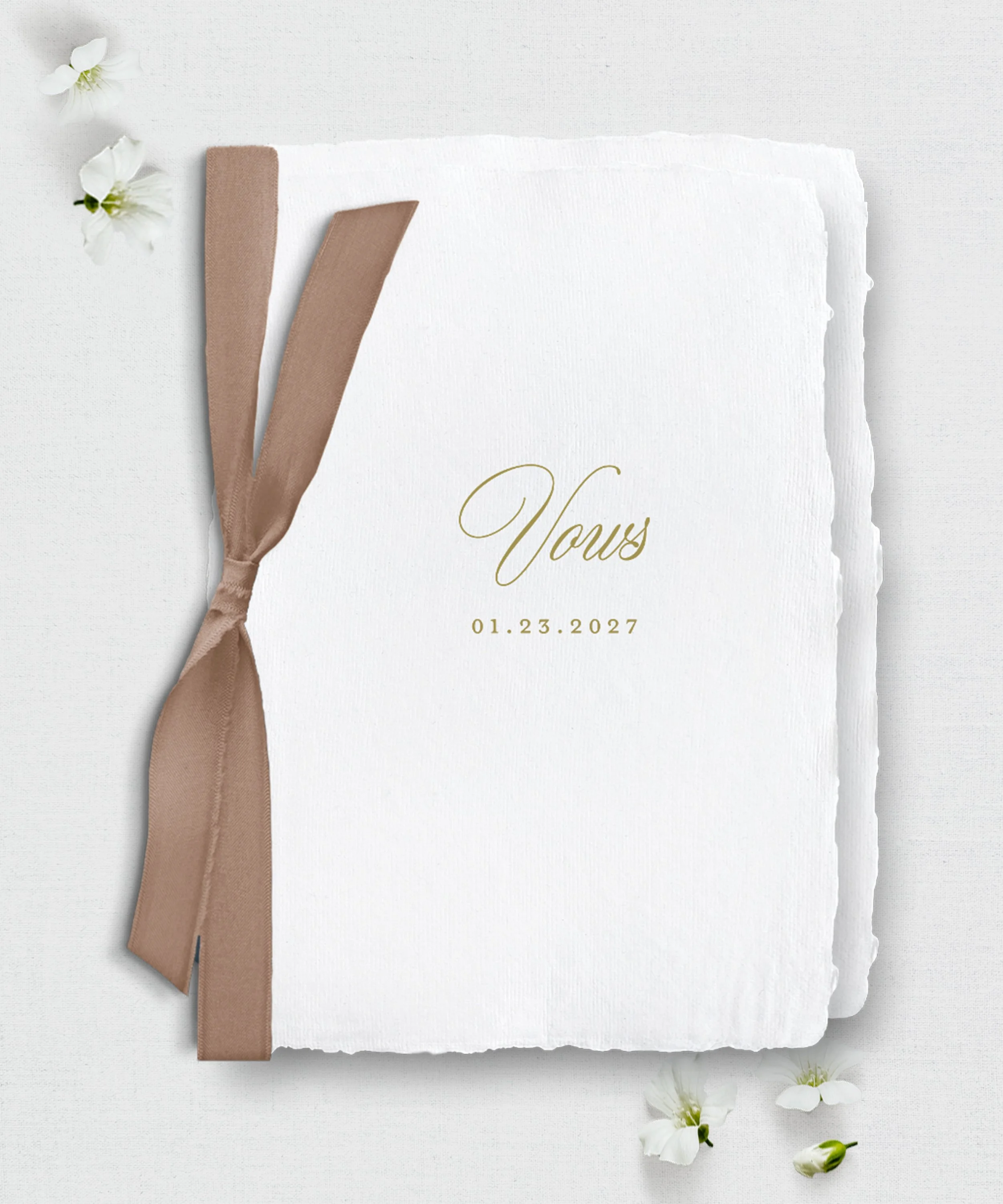 handmade paper wedding vows booklet