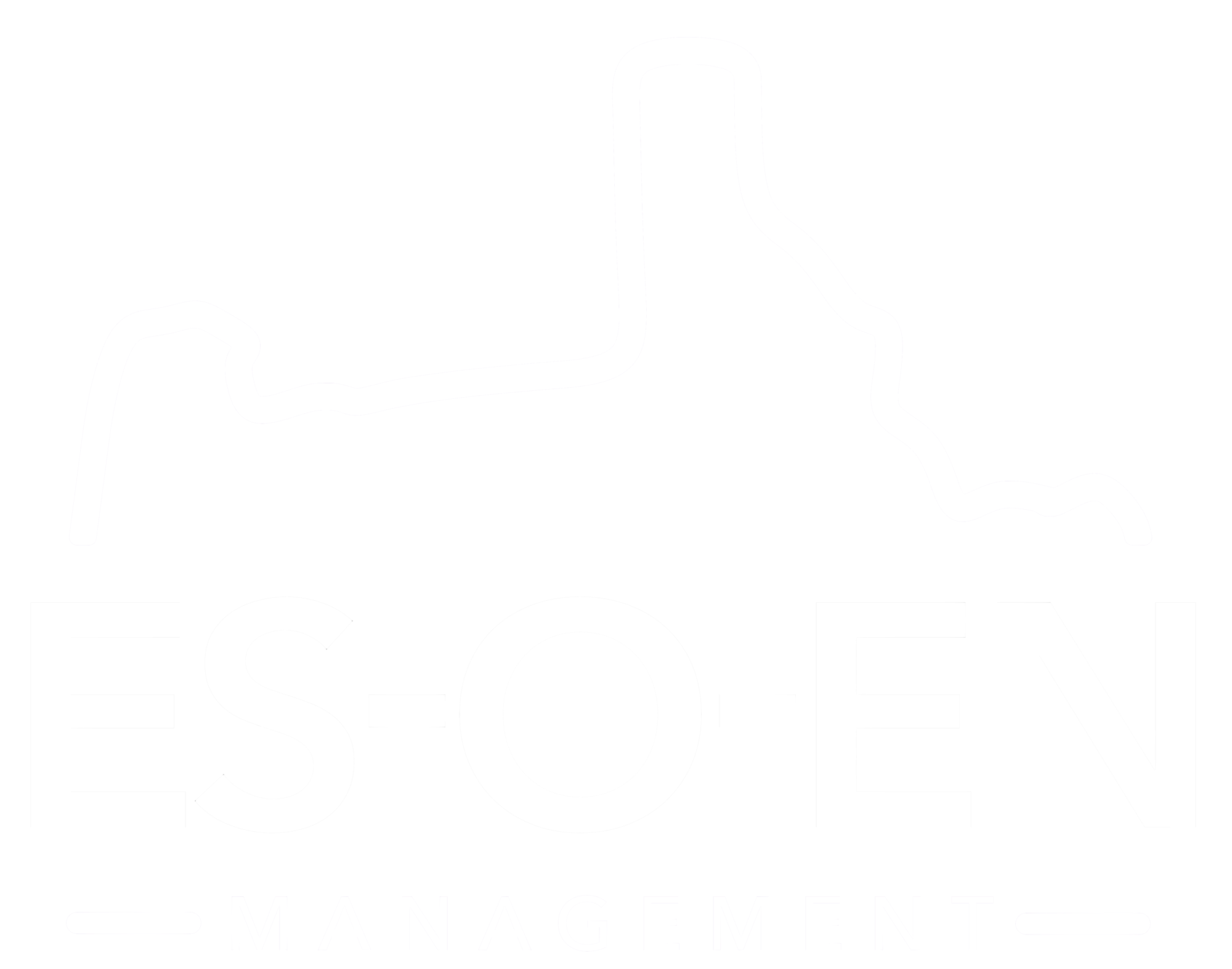 Logo for E-SCREEN Management featuring a mountain outline and the words 'E-SCREEN MANAGEMENT' in bold letters.