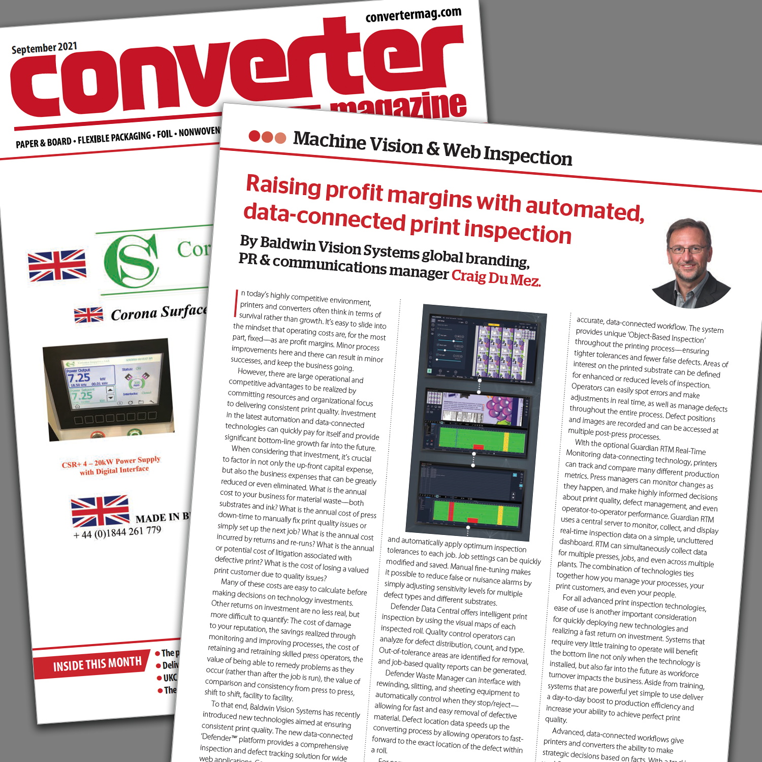 Converter Magazine - 印刷物検査の自動化とデータ接続による利益率の向上