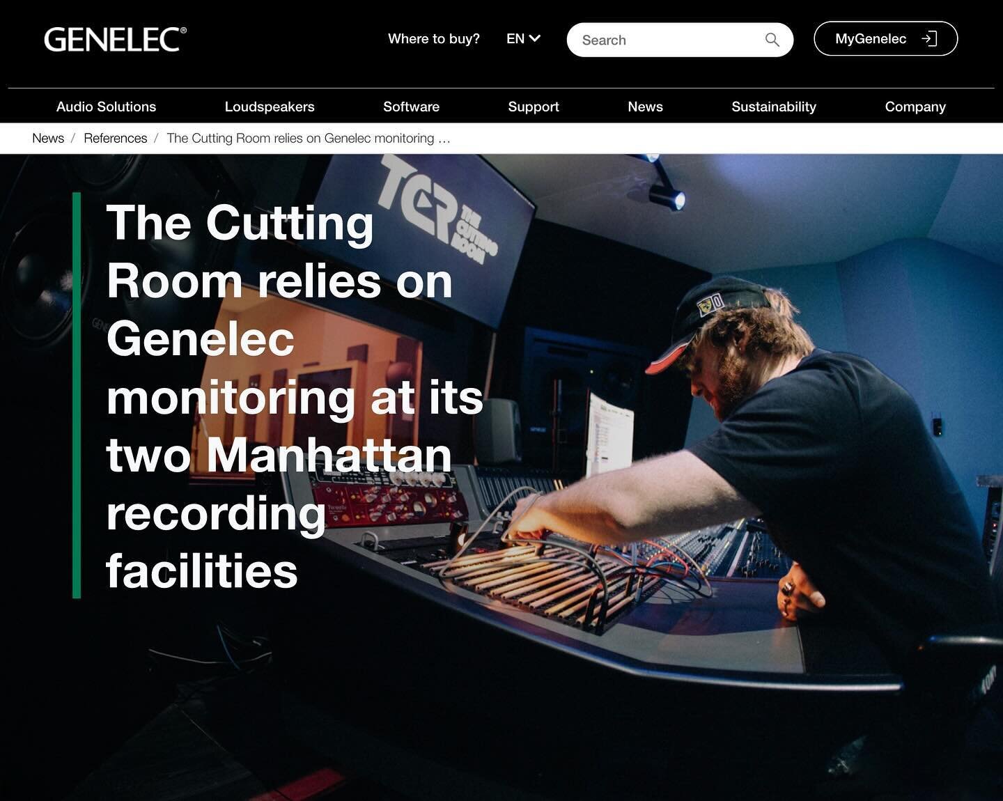We sat down with the good people at @genelec_usa to talk about our new location in Chelsea, what it means to work with all different types of clients, and the crucial role that our Genelec mains play in that. Check out the full article on genelec.com