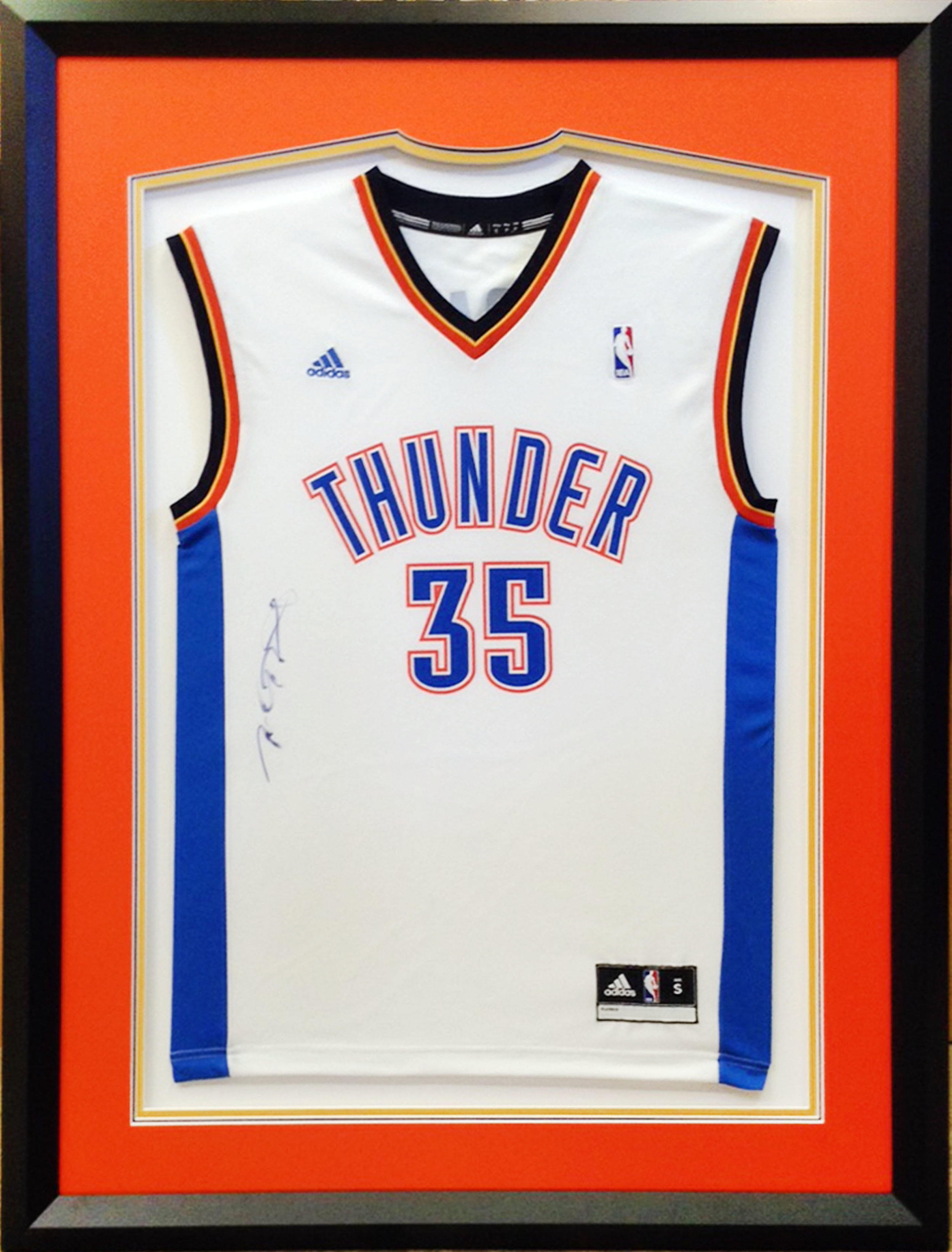 Sports Jersey Shadowbox Framing, Thunder Jersey Framing, Football