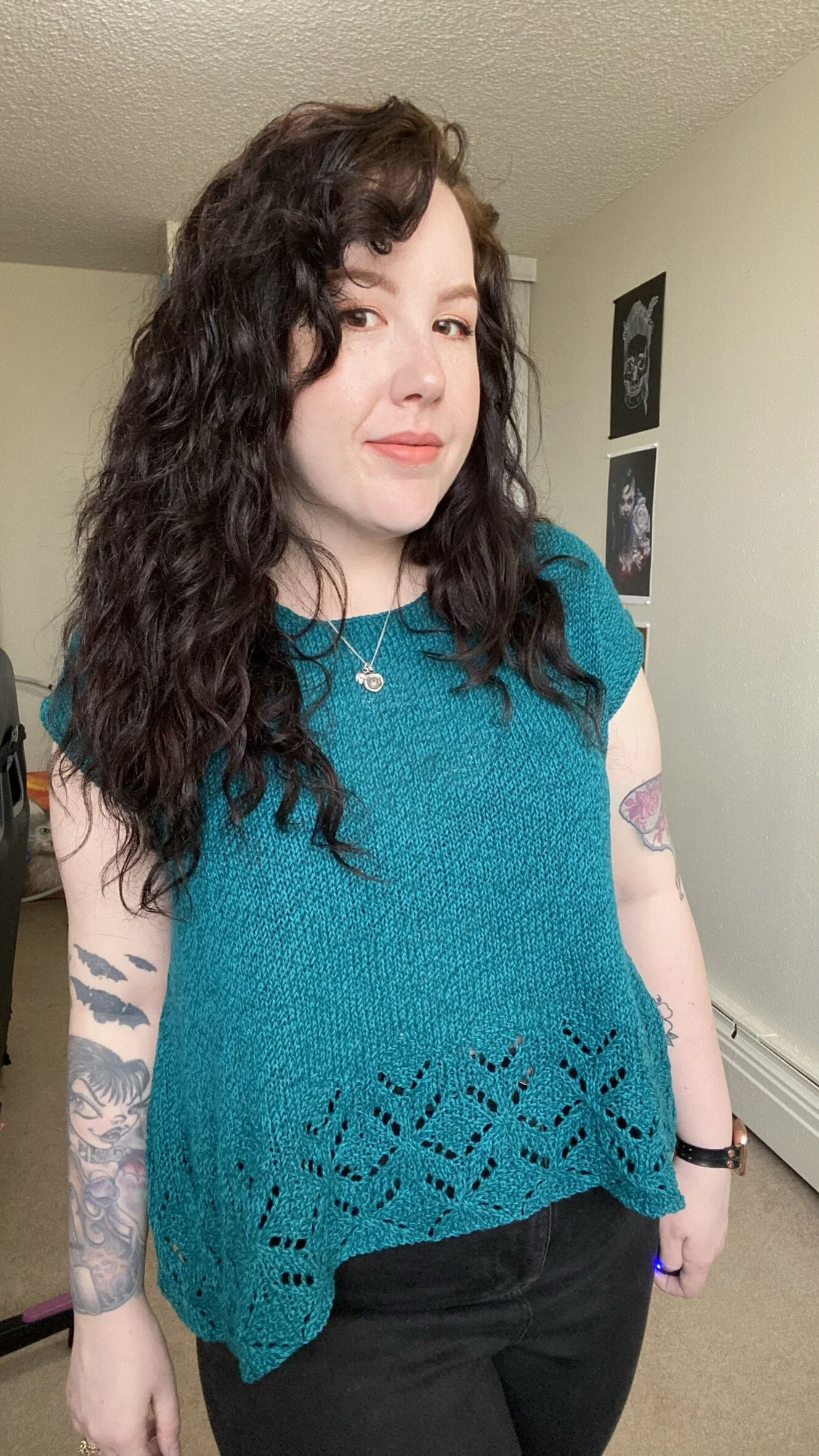 Jillian - L - BC Garn Allino (50%linen/50%cotton) in the shade Petrol