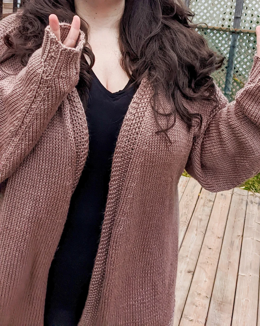 Kat - XL with +5" ease - Lion brand schitts creek weight 4