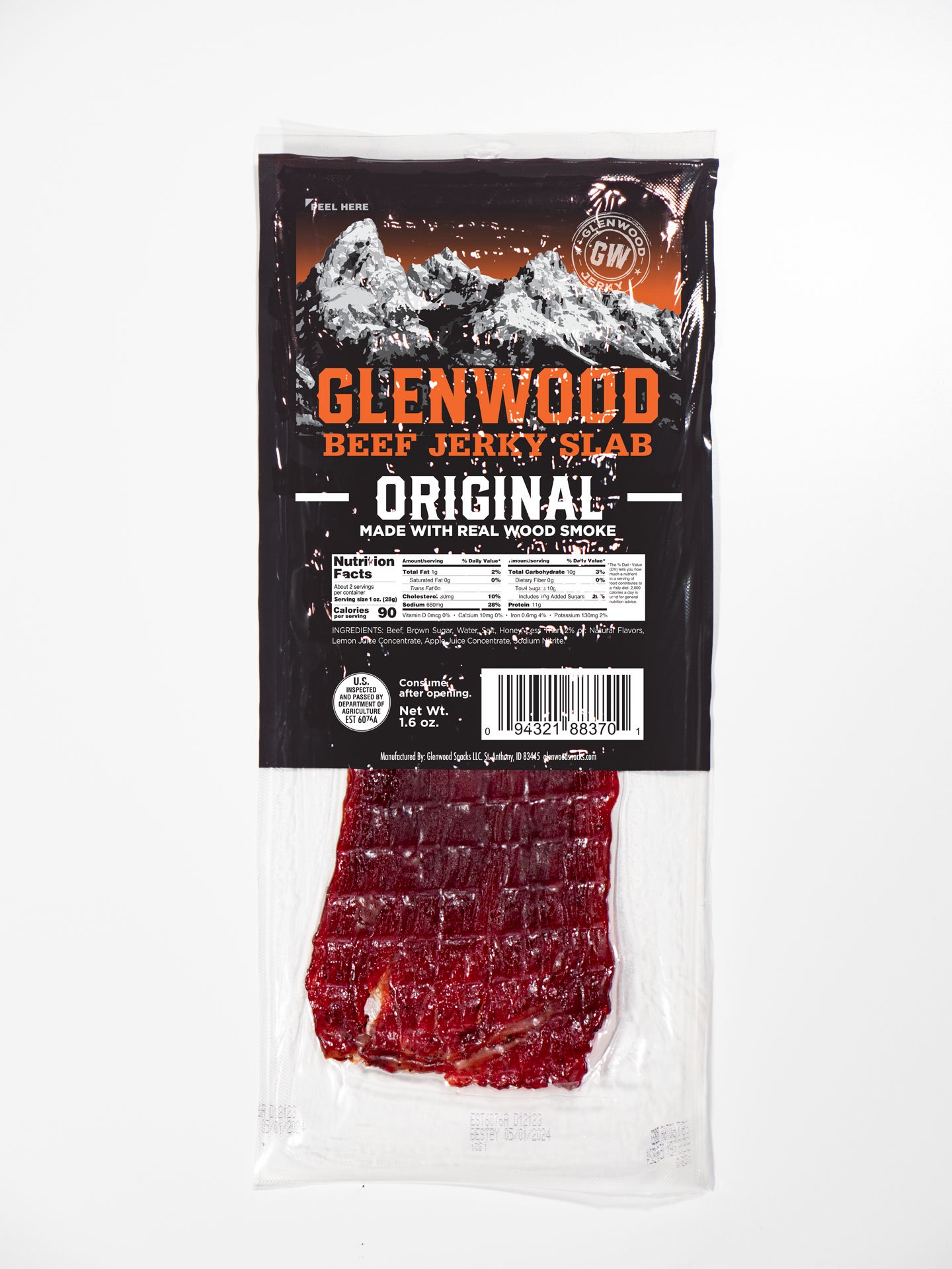 Original Beef Jerky Slab (12 Pack) — Glenwood Snacks