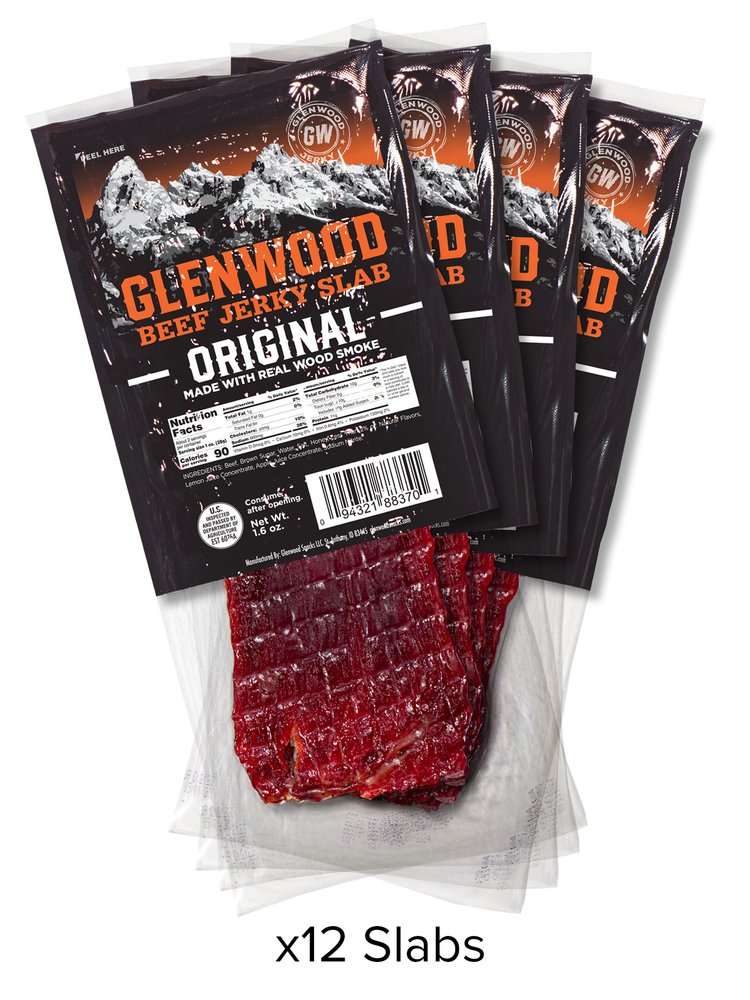 Slab Glenwood Jerky Original — Beef Snacks Pack) (12