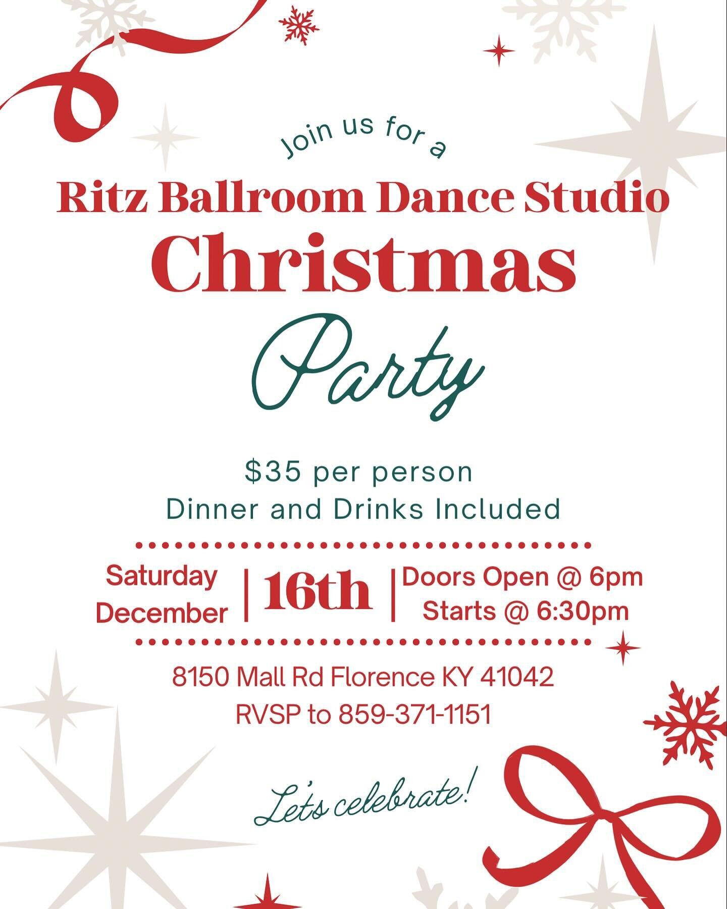 If you are planning on coming to our Christmas Party PLEASE RSVP as soon as possible so we can plan how much food to buy. Text 859-371-1151 to rsvp. We will have dinner, drinks, dancing, performances, and Santa!!! Come join us for a festive evening! 