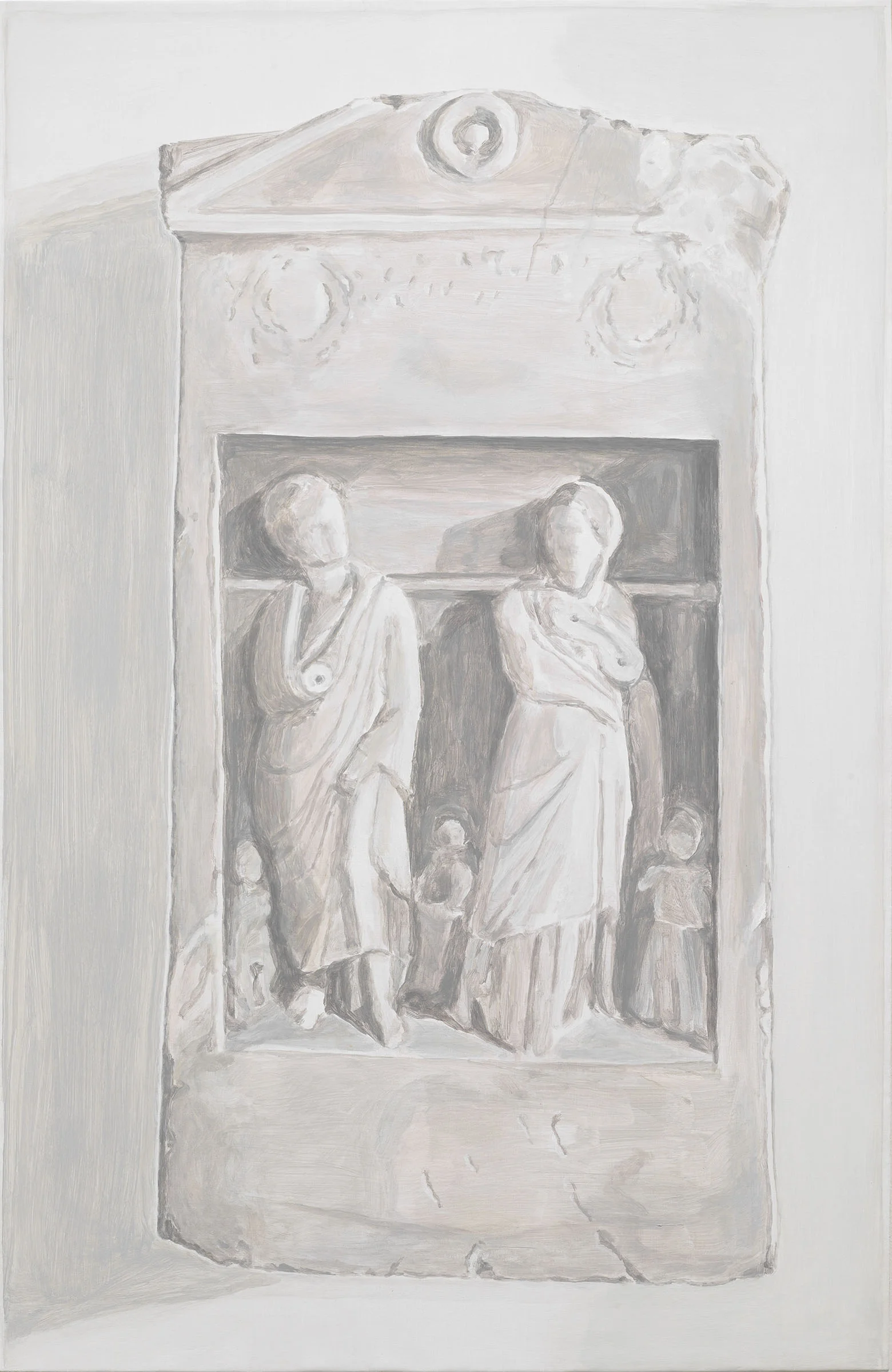 Stele, acrylic on canvas over board, 45 x 29 inches, 2018. How to Tell the Truth and Painting , Inman Gallery, 2018.