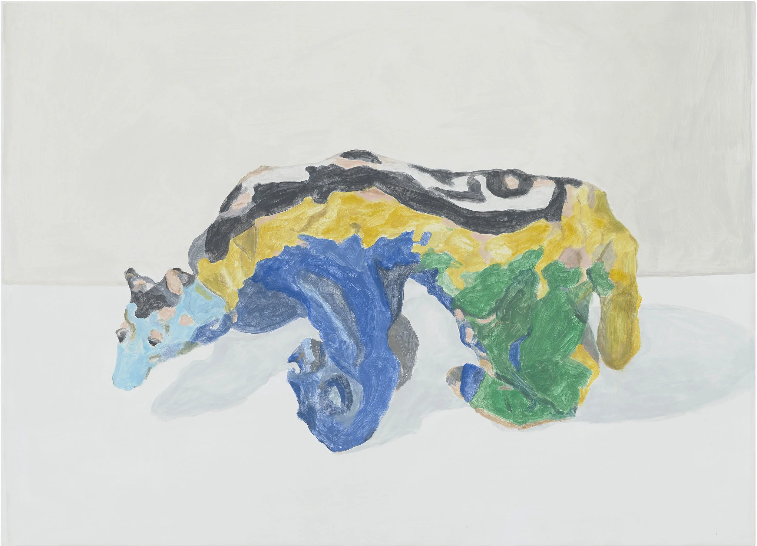 Striped Animal, acrylic on canvas over board, 30 x 41.5 inches, 2018.