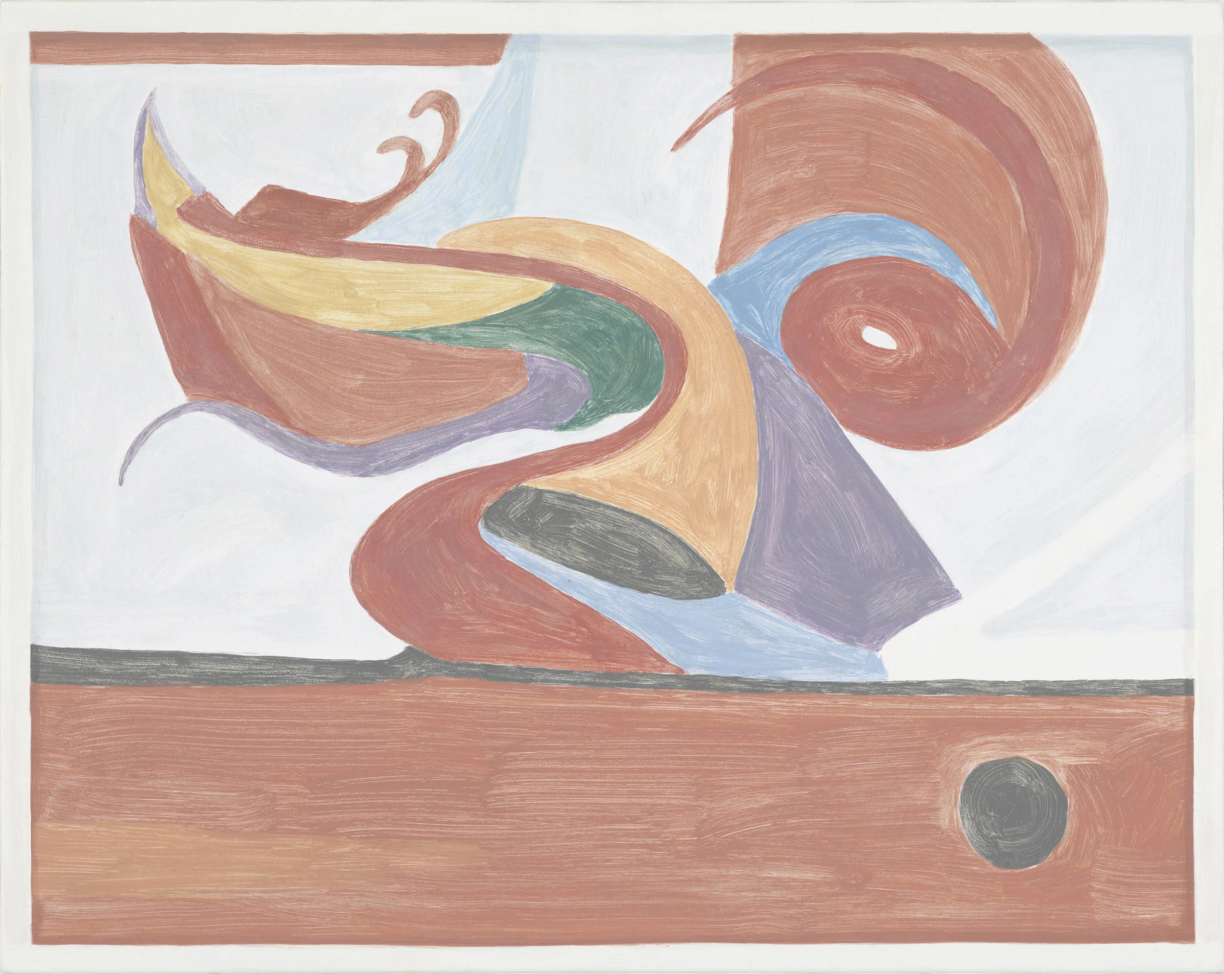 Framed Painting: Red Abstraction, acrylic on canvas over board, 19 x 24 inches, 2011. X2016.10, Permanent.Collection, 2016. Paintings of Paintings , Talley Dunn Gallery, 2012.