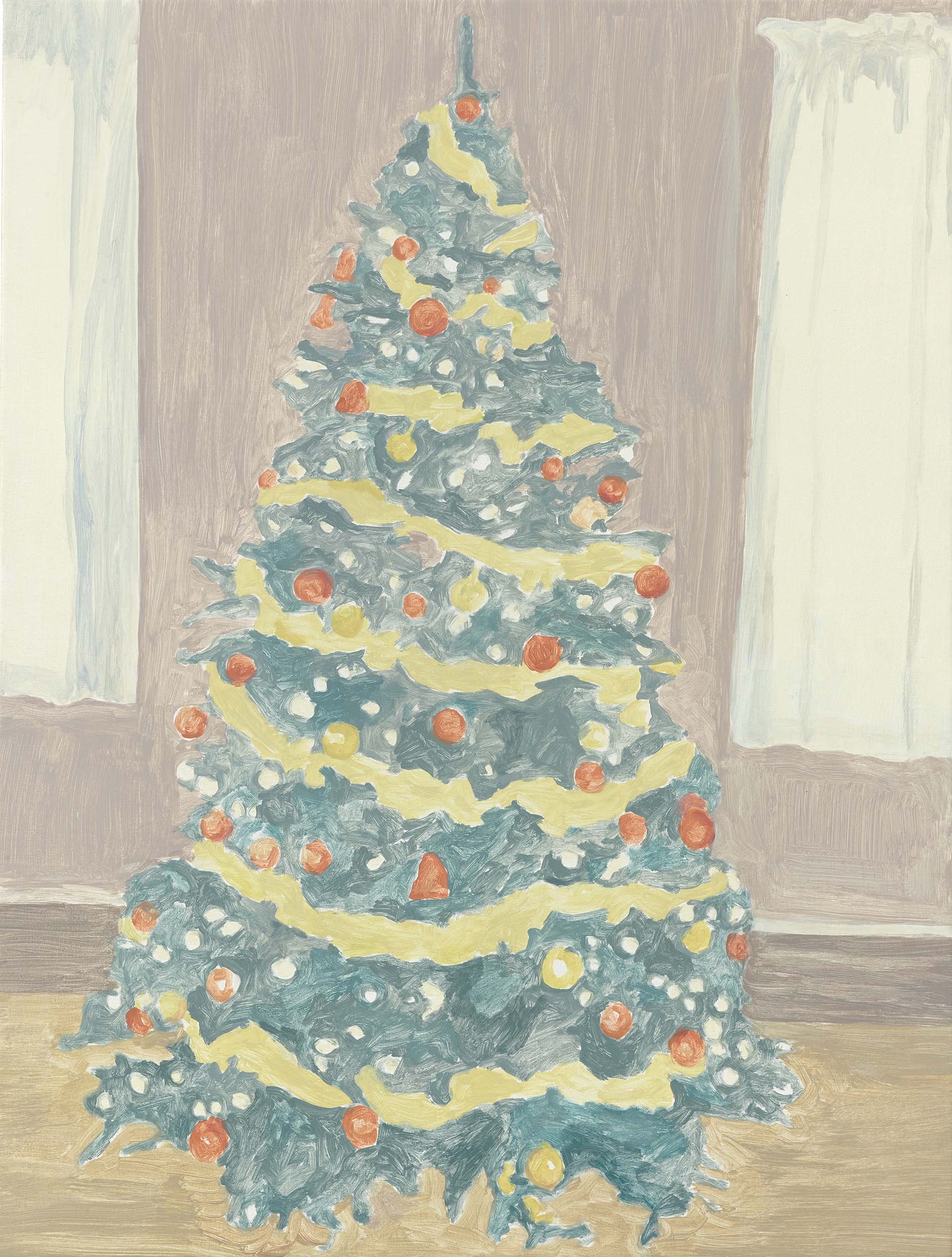  Xmas Tree 1, acrylic on canvas, 32 x 24.25 inches, 2014. 