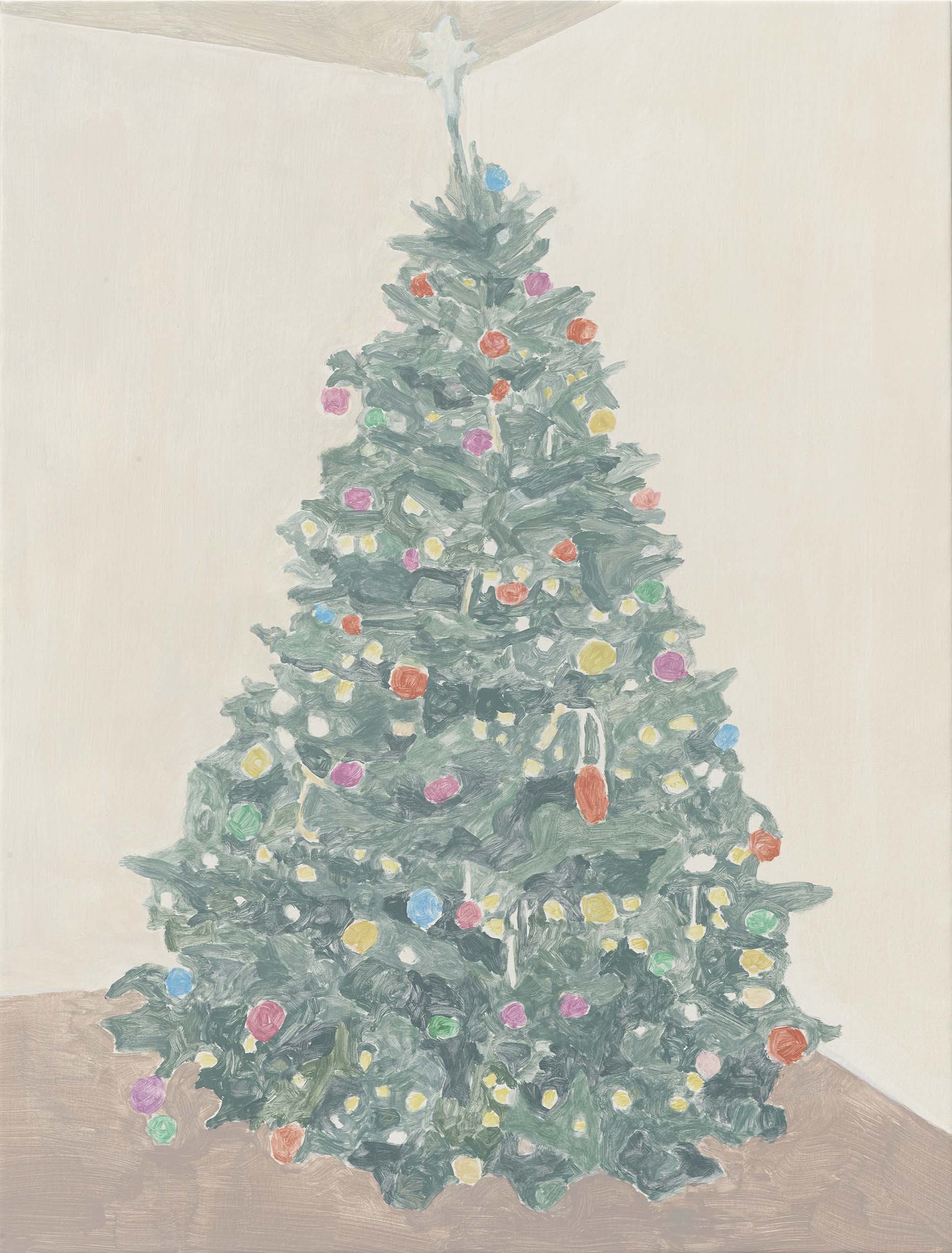  Xmas Tree (baubles and star), acrylic on canvas, 32 x 24.25 inches, 2014. 