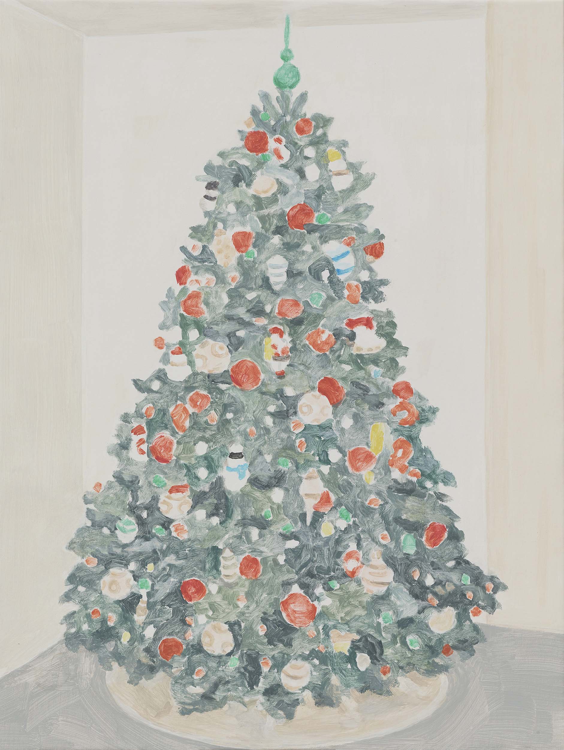  Xmas Tree (green top), acrylic on canvas, 32 x 24.25 inches, 2015. 