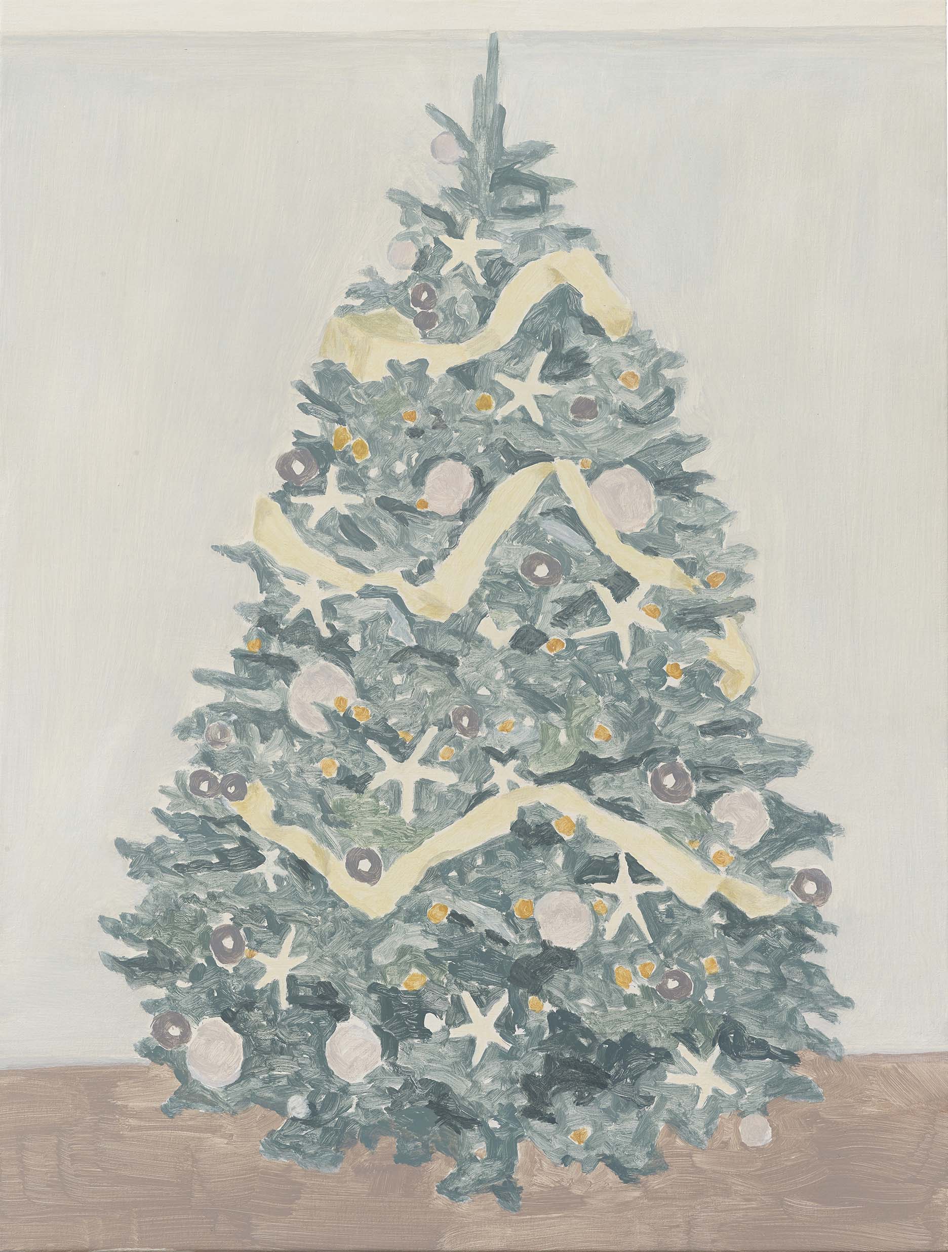  Xmas Tree (large stars), acrylic on canvas, 32 x 24.25 inches, 2015. 