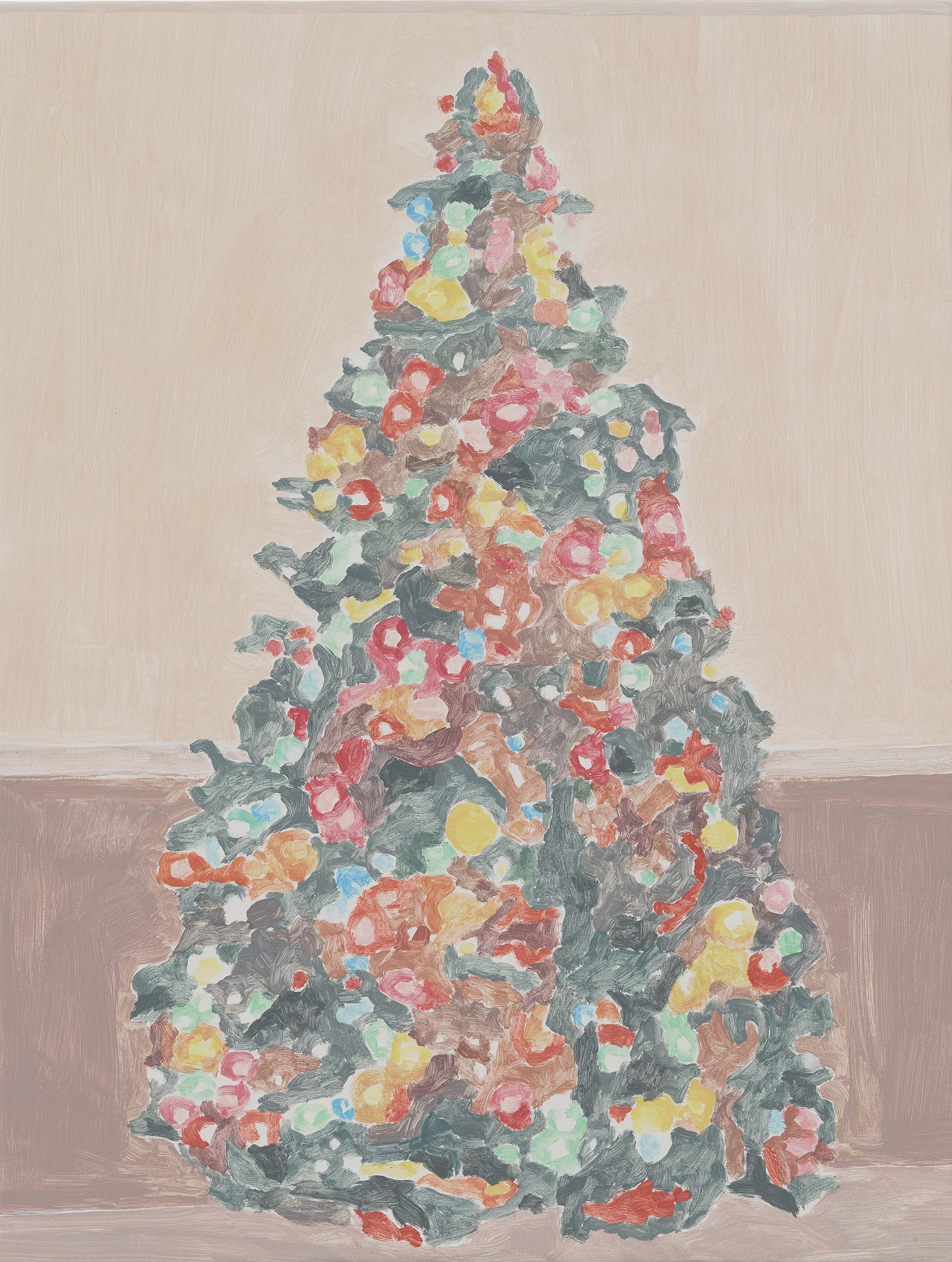 Xmas Tree (wainscot), acrylic on canvas, 32 x 24.25 inches, 2015. 