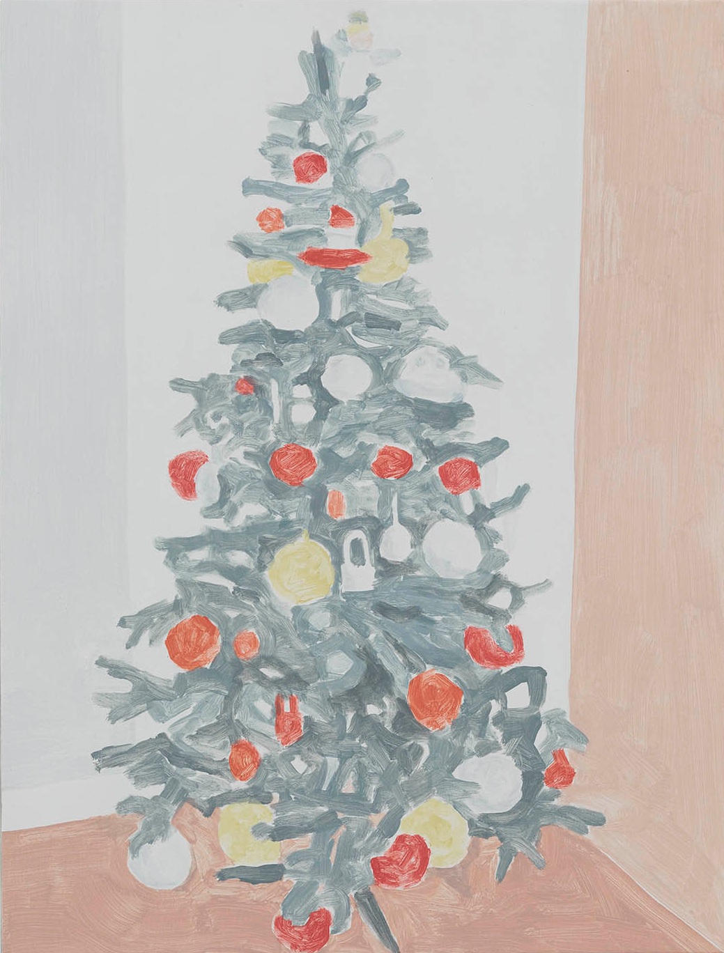  Xmas Tree (pompoms), acrylic on canvas, 32 x 24.25 inches, 2016. 