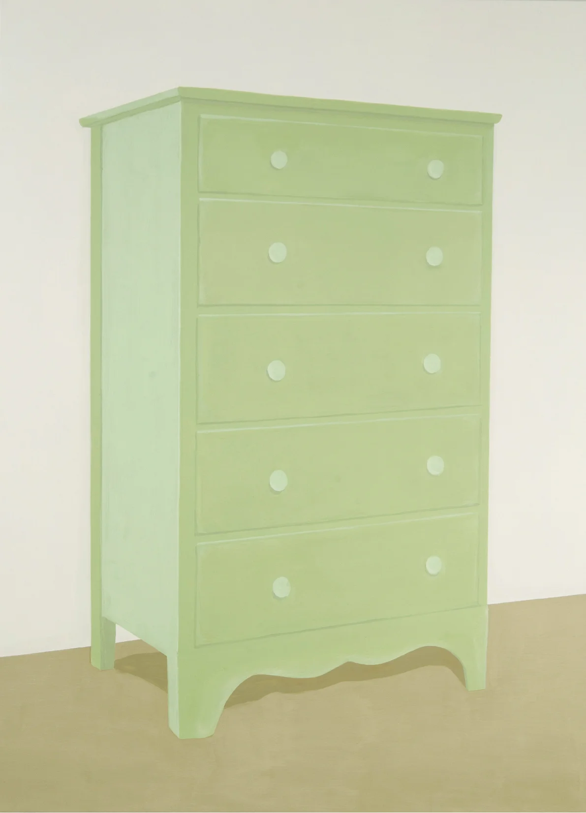 Green Dresser, acrylic on canvas, 79 x 58 inches, 2006.