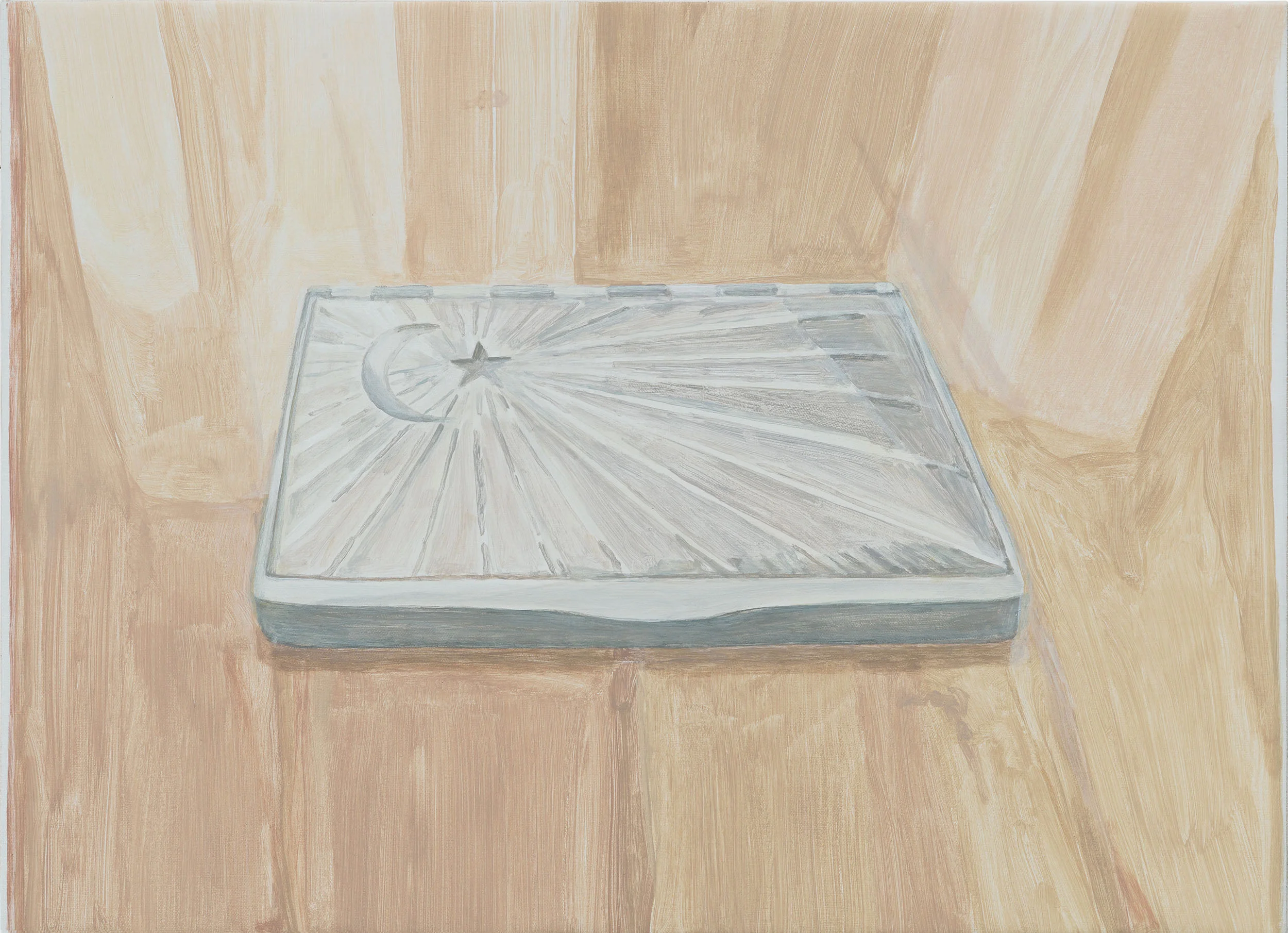 Cigarette Case, acrylic on canvas over board, 16 x 22-1/4 inches, 2018.