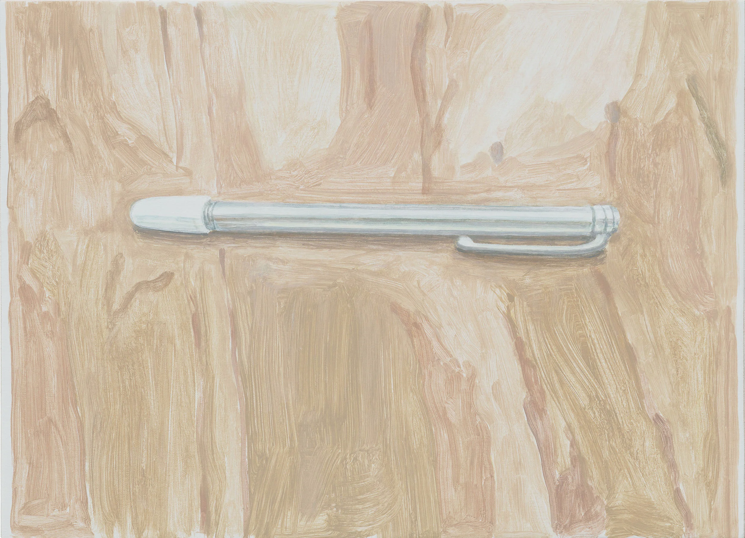 Pointer Pen, acrylic on canvas over board, 16 x 22-1/4 inches, 2017.