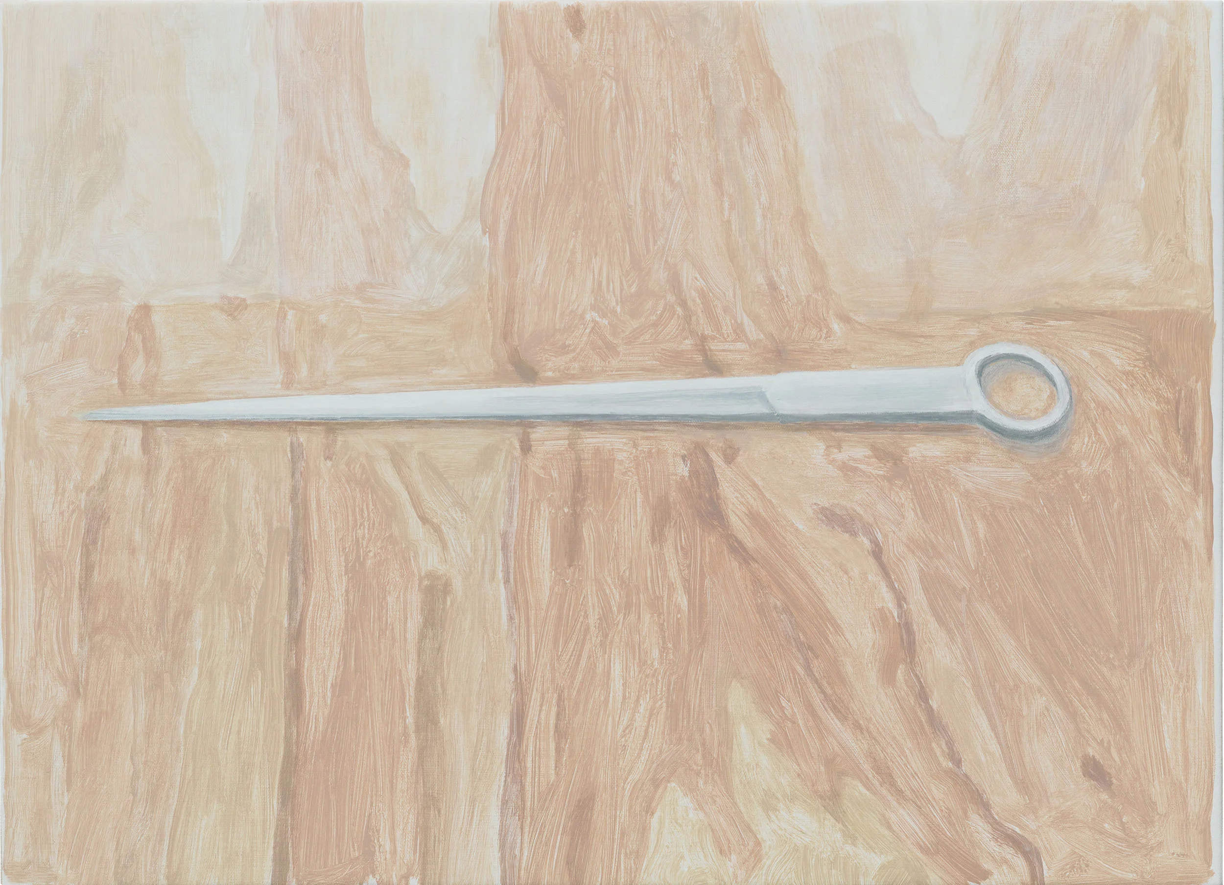 Letter Opener, acrylic on canvas over board, 16 x 22-1/4 inches, 2017.