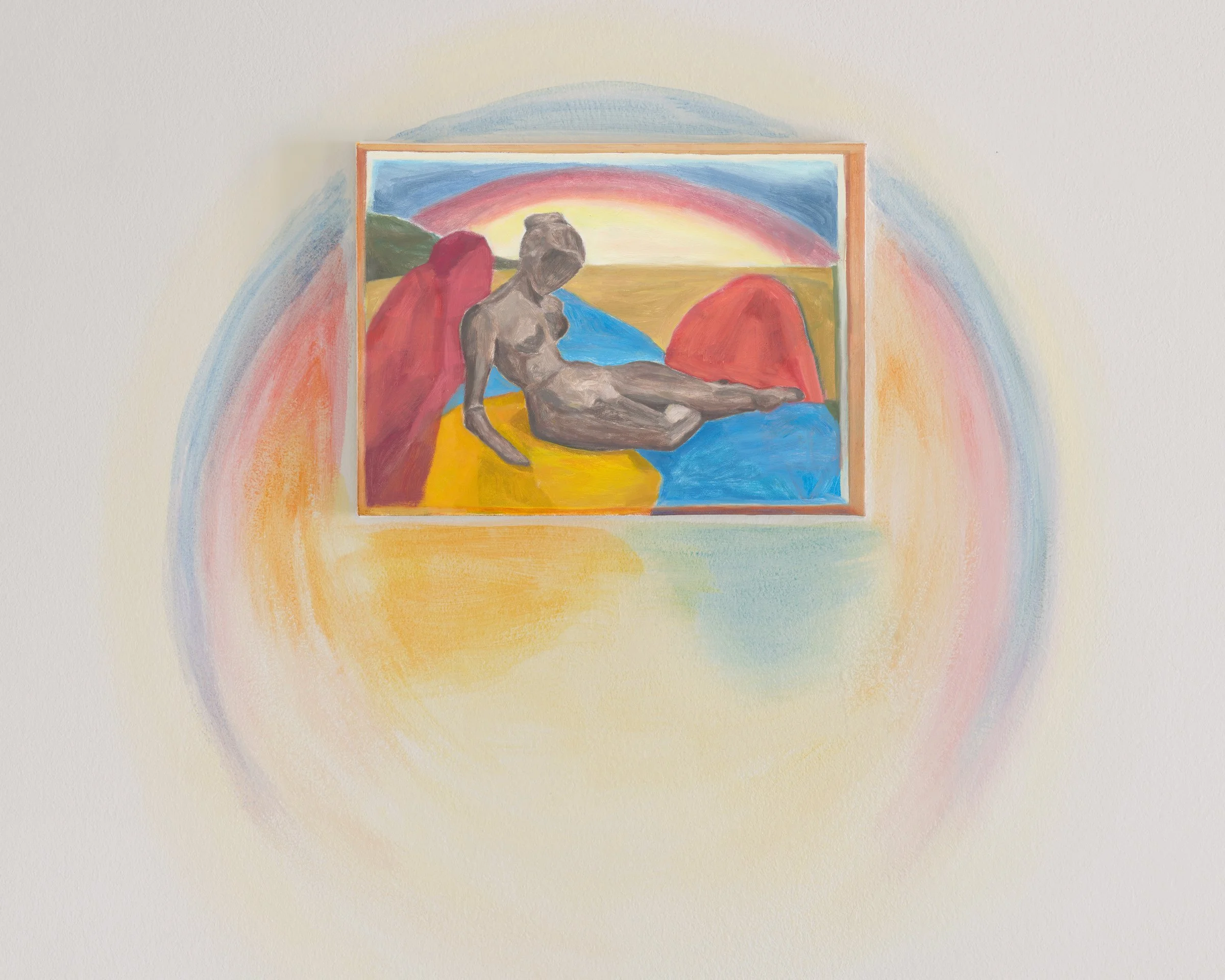 'Reclining Figure in Landscape with rainbow,' 2023