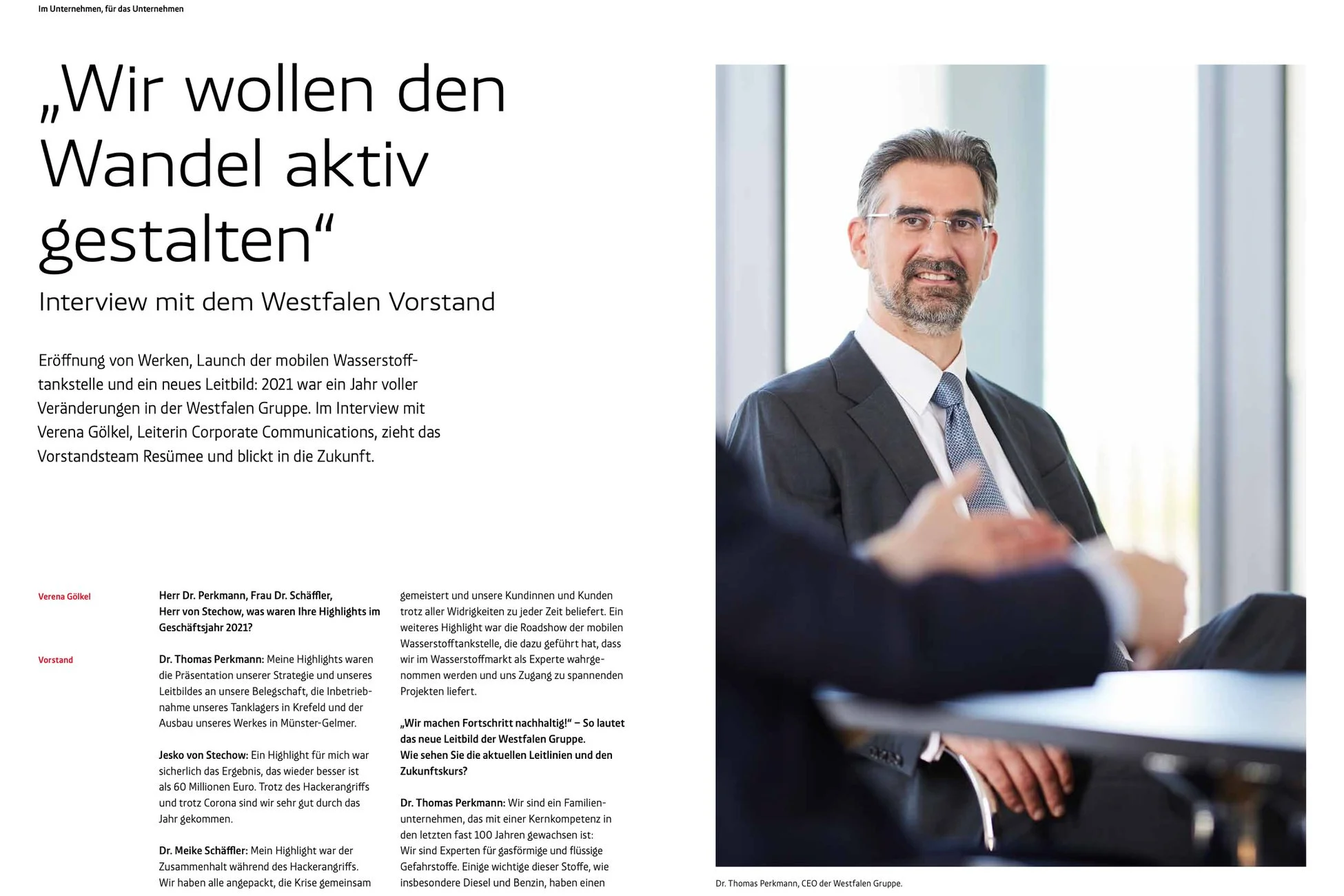 Corporatefotografie | Geschäftsbericht Westfalen AG 2021 - I