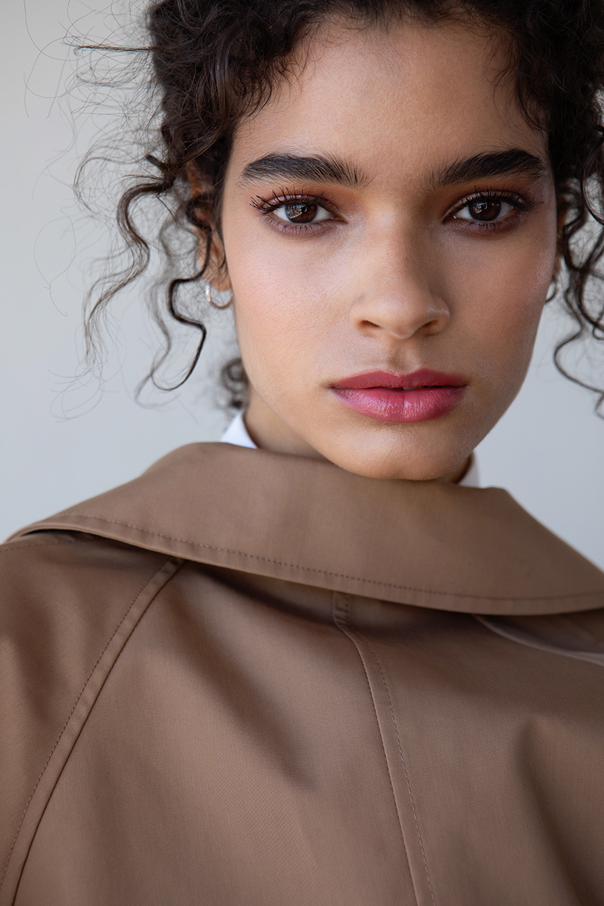 Haro in a raincoat styled shoot by Michele LoBosco, Los Angeles editorial photographer