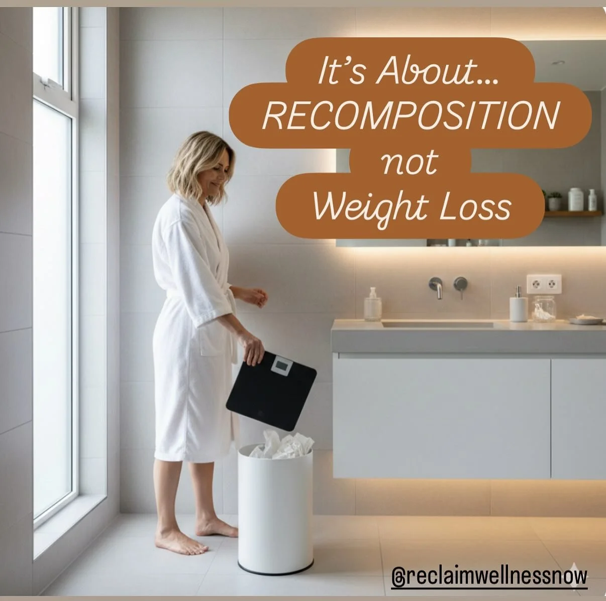 🚫 Stop chasing a number on the scale❗️

The goal is to RECOMPOSE&hellip; rather than losing weight. 

We are not interested in seeing the number on the scale. We are interested in your lean muscle mass and body fat ratios. It&rsquo;s what you&rsquo;