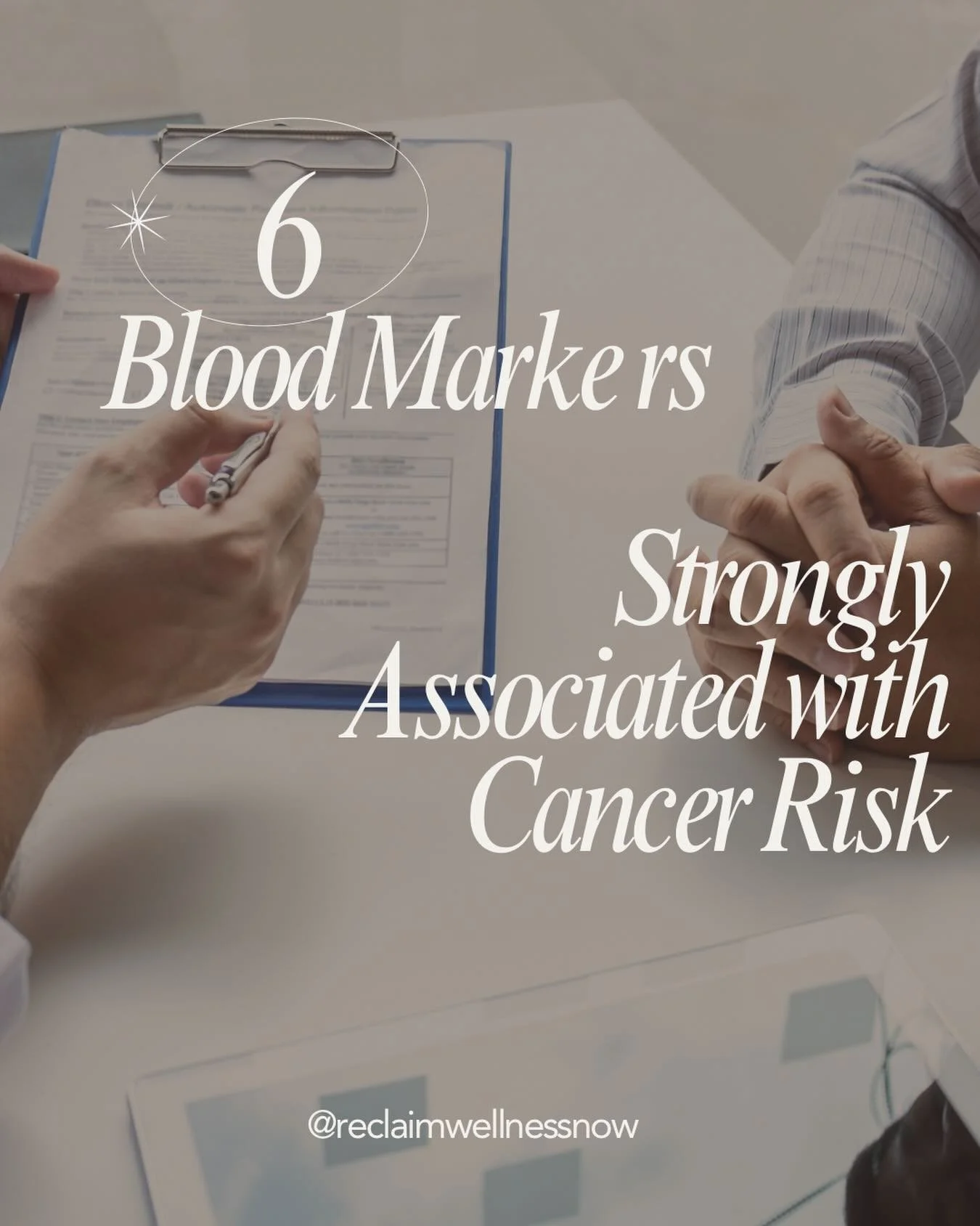 Here are 6 blood markers we often monitor in the context of cancer prevention, risk and overall health. Some of these may be outside a standard annual panel, but they can provide early clues years before symptoms appear:

🩸hs-CRP: a marker of chroni