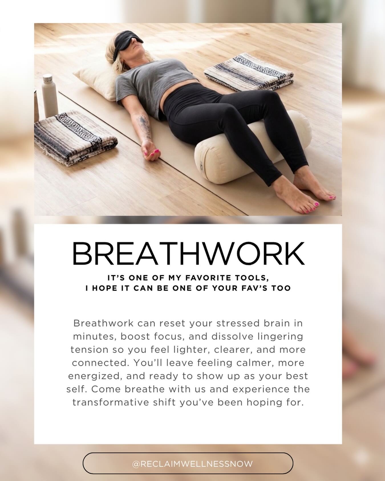 Breathwork can reset your stressed brain in minutes, boost focus, dissolve lingering tension, and help you put down the baggage you&rsquo;ve been carrying allowing you to feel lighter, clearer, and more connected. You&rsquo;ll move into the next days