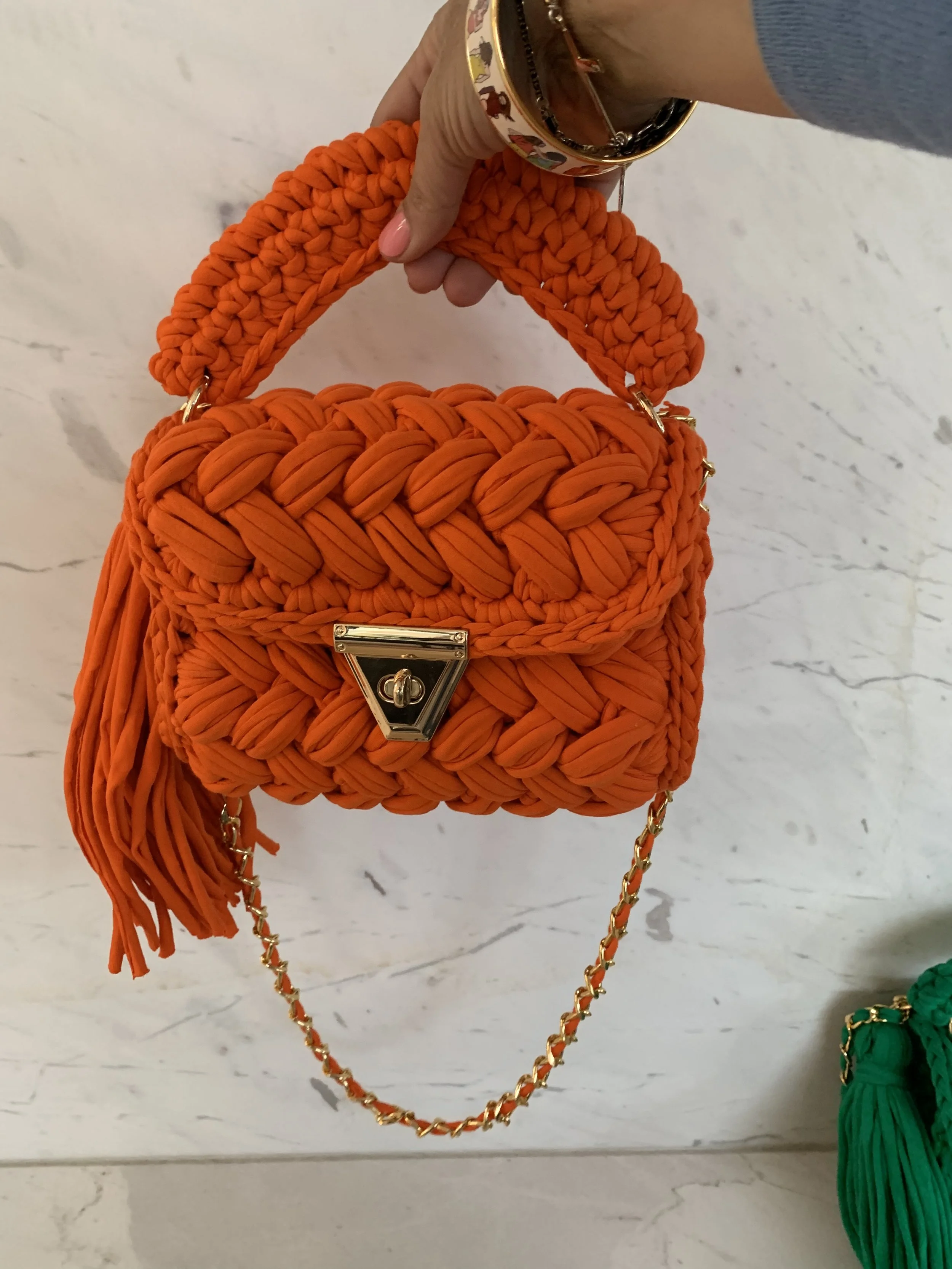 Capri Crochet Bag (avail in Khaki, Chartreuse and Tangerine)