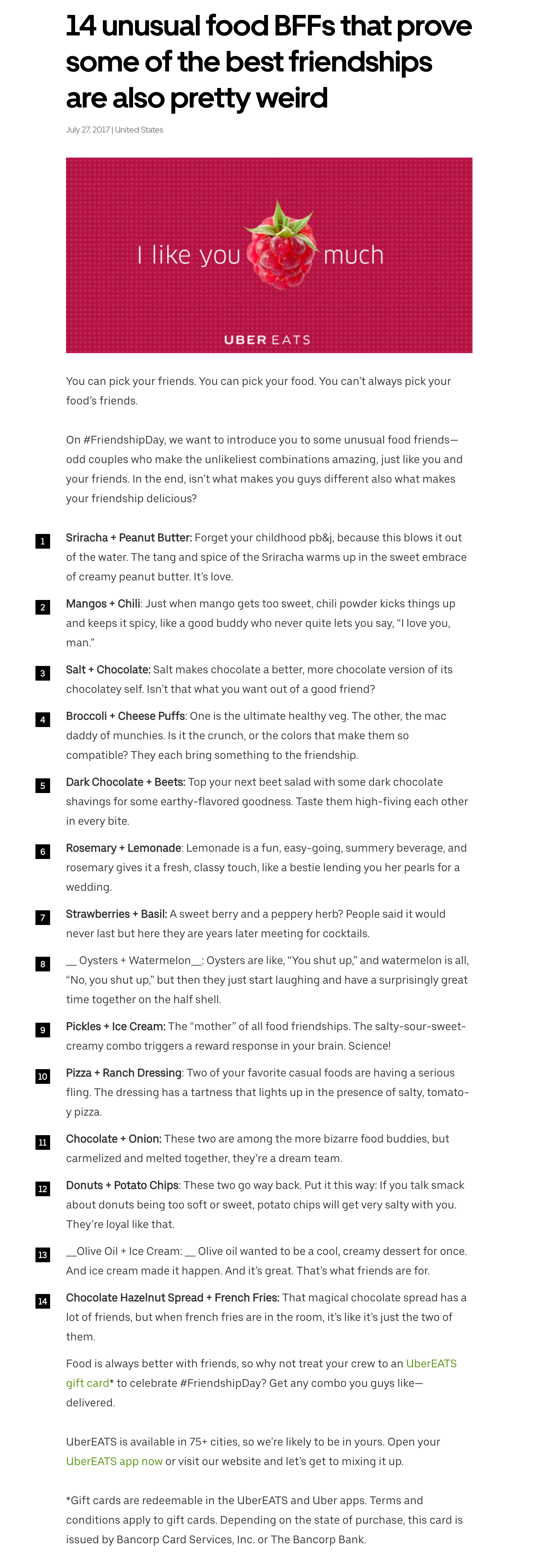 Uber Eats | Blog Post Copywriting