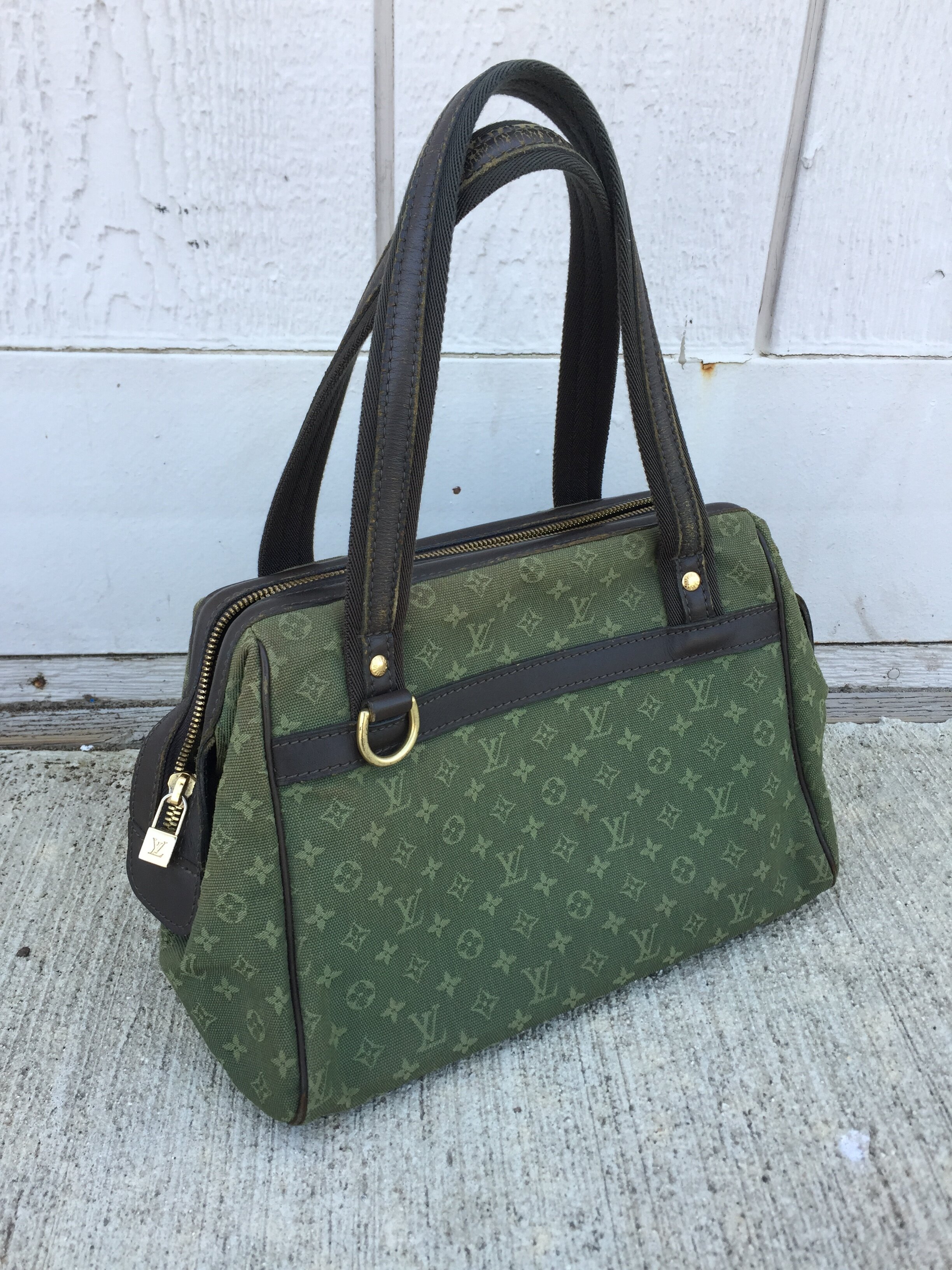 Louis Vuitton Light Green and Olive Mini Lin Monogram Canvas Long