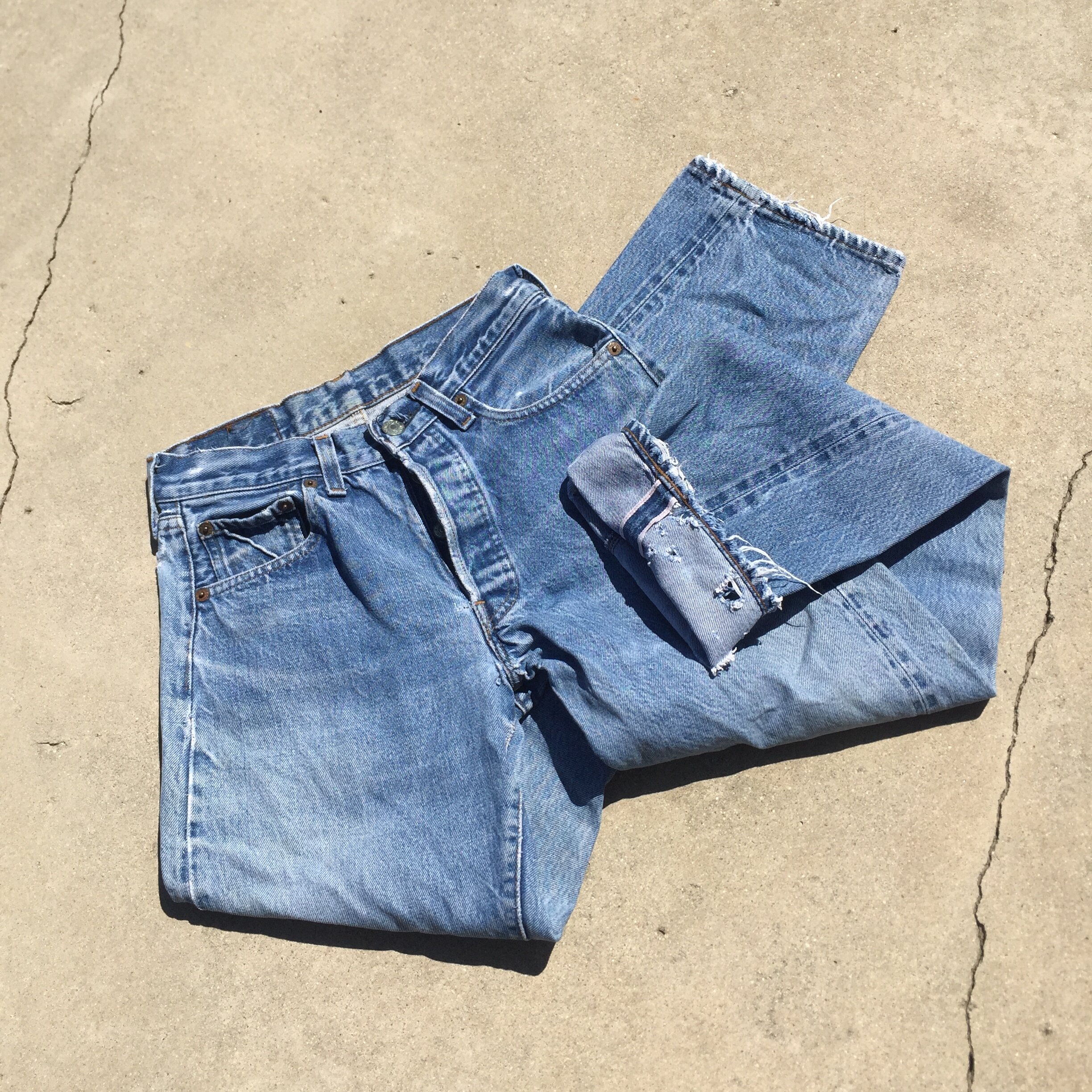 Vintage Selvedge Distressed Levi's 501s 