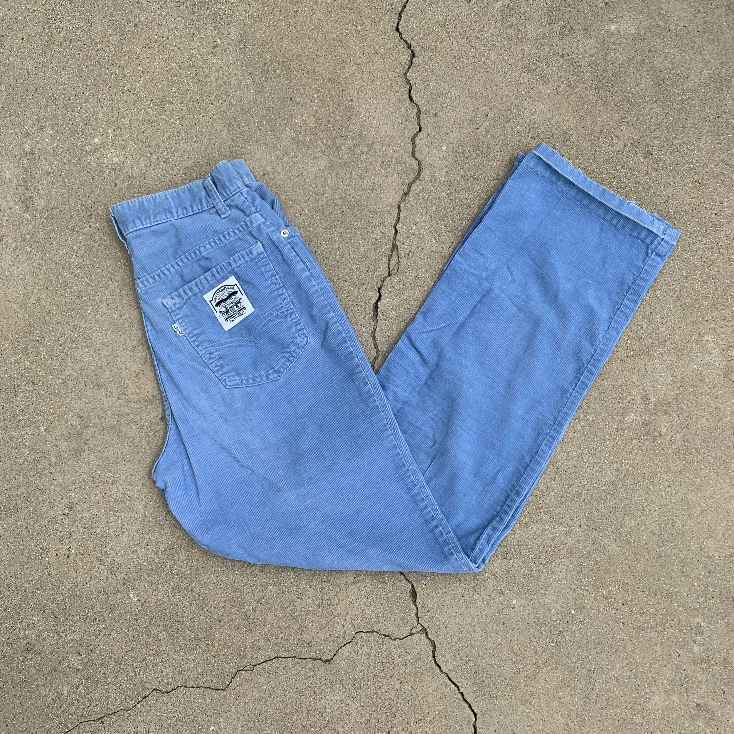 Vintage Light Blue White-Patch Levi's Corduroys