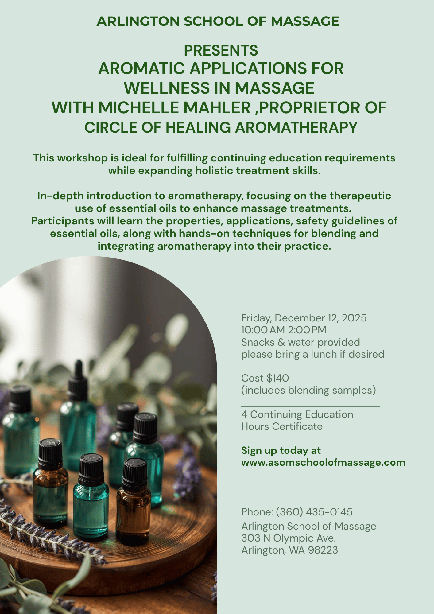 Aromatic Applications for Wellness in Massage