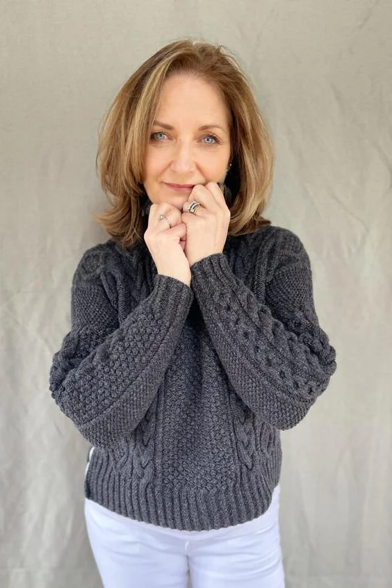 cropped aran sweater