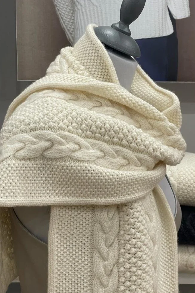 Aran Scarf Shrug in Cream - Madigan 