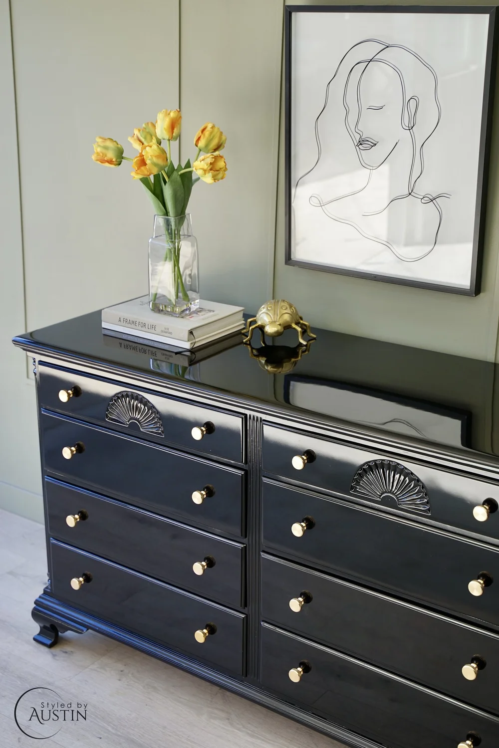 white and gold dresser Madelyn 6-Drawer Dresser, White | Mahogany main image 0
