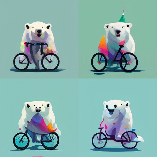 bubblybubbles_polar_bear_wearing_a_party_hat_on_a_bicycle_3194a7fb-4d4b-4fd4-a956-fdc1985fcfdf.png